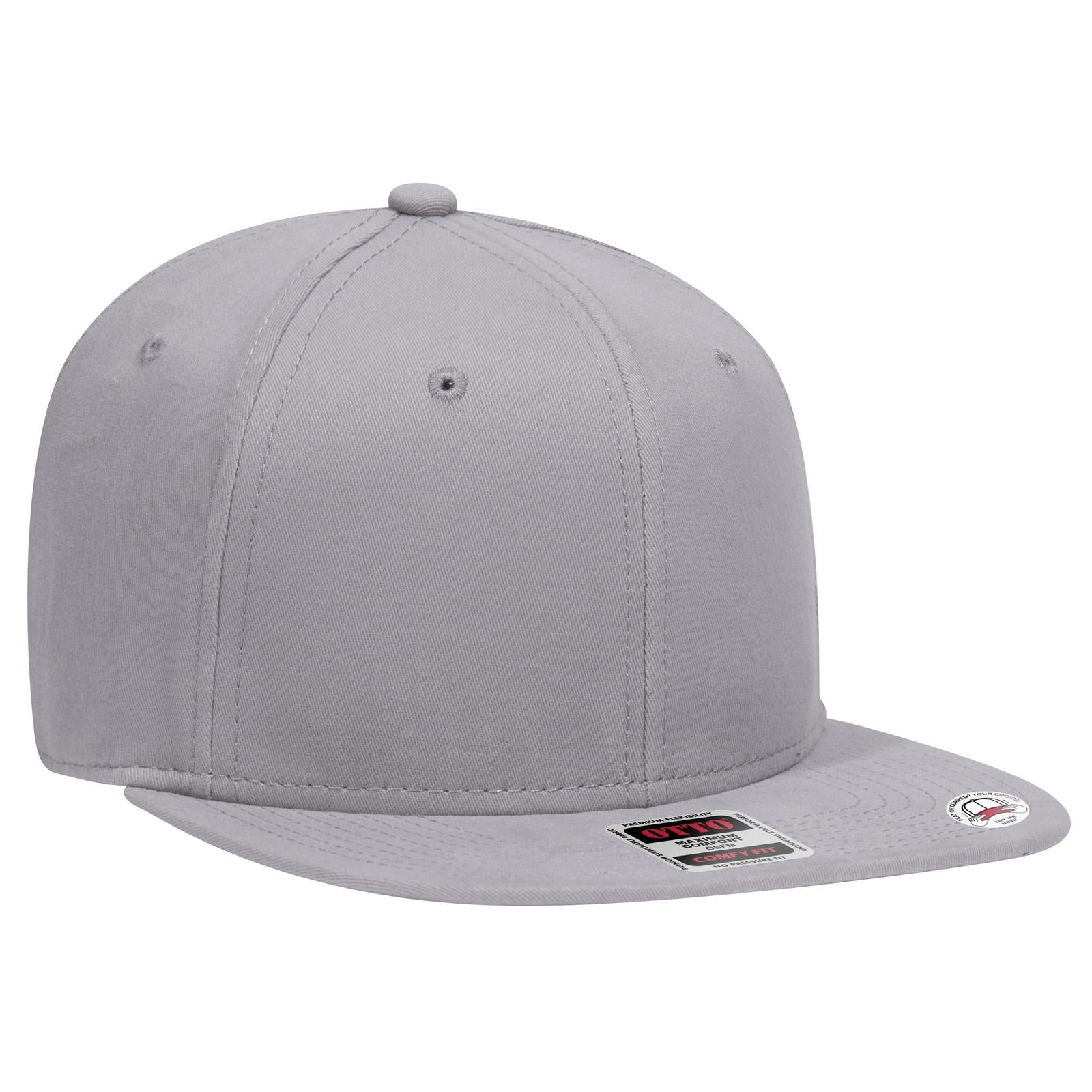 Right View of 014 - Gray OTTO CAP "OTTO COMFY FIT" 6 Panel Pro Style Snapback Hat