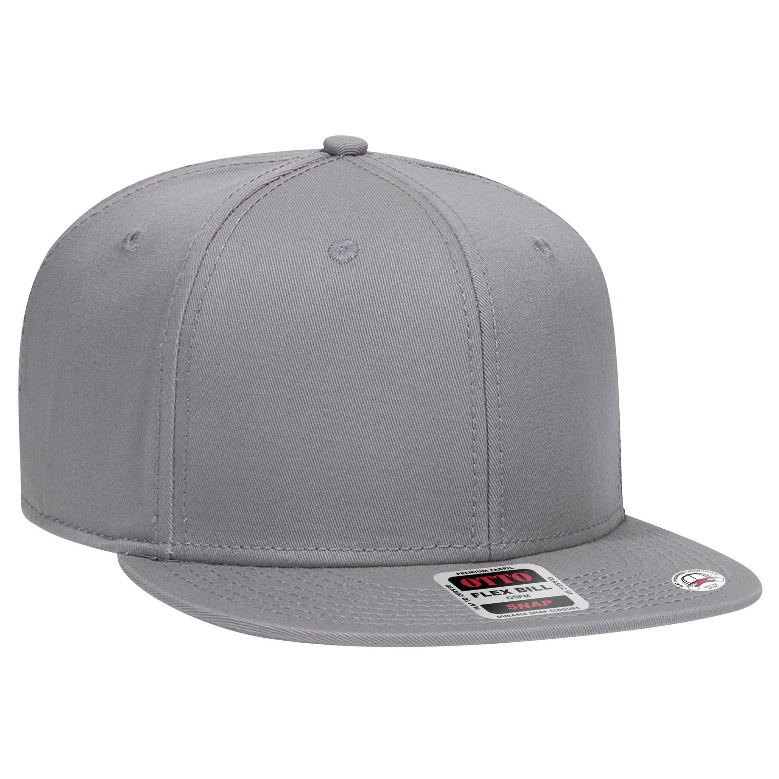Front View of 014 - Gray OTTO CAP “OTTO SNAP” 6 Panel Pro Style Snapback Hat