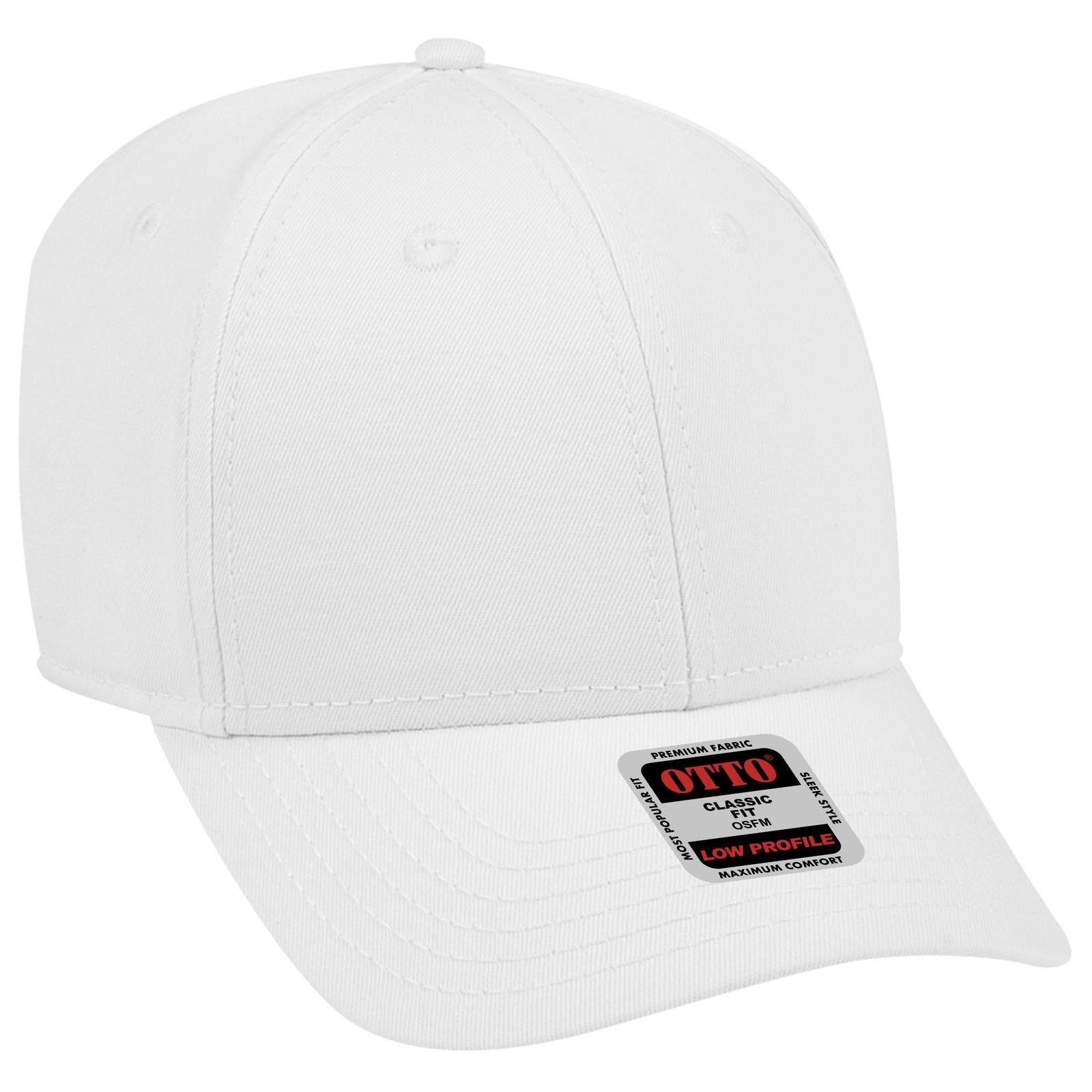 Right View of 016 - White OTTO CAP 6 Panel Low Profile Baseball Cap