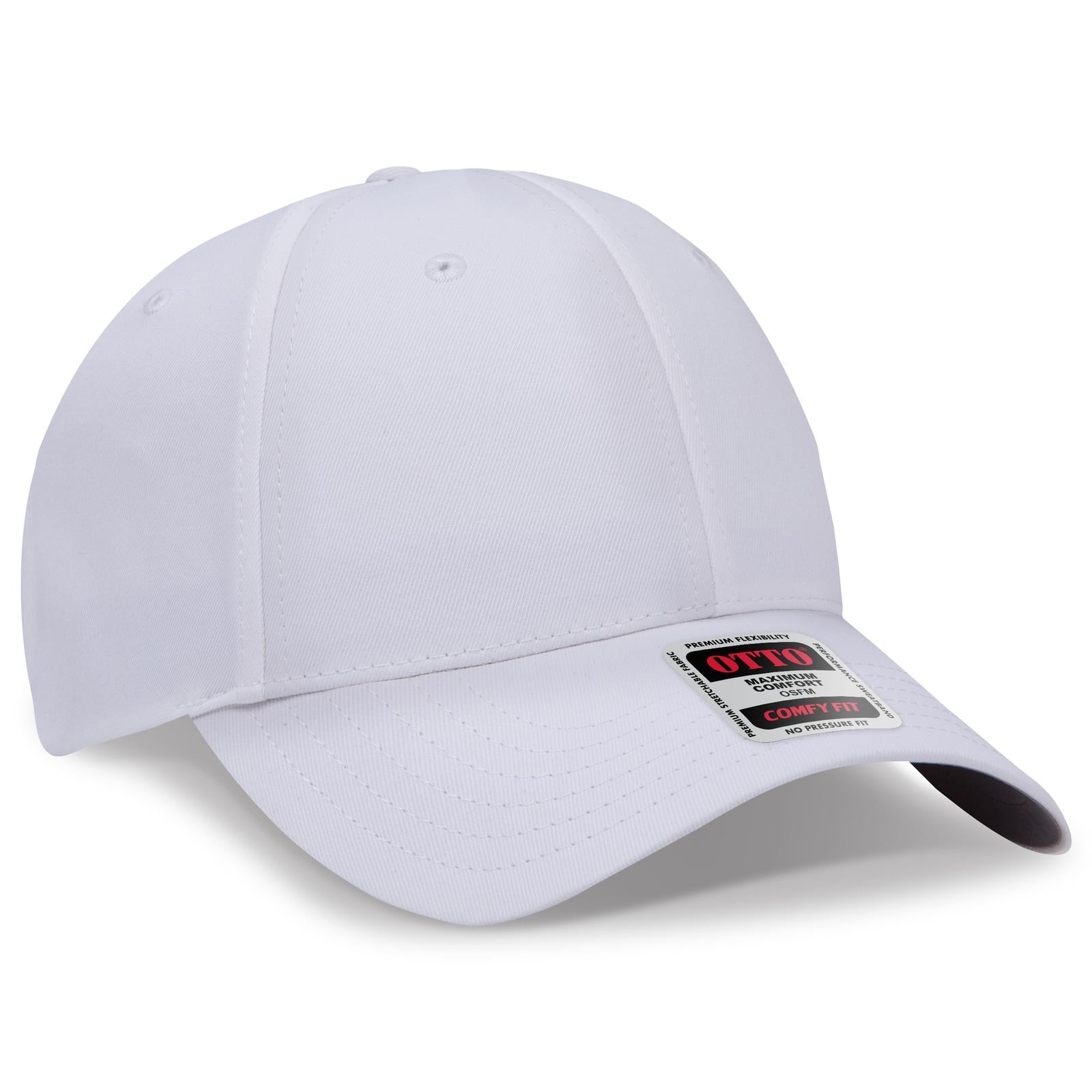 Right View of 016 - White OTTO CAP "OTTO COMFY FIT" 6 Panel Low Profile Baseball Cap