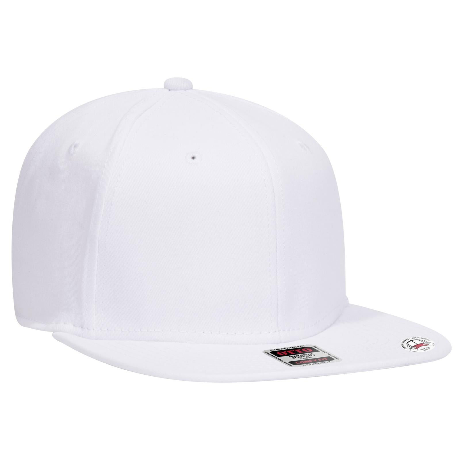 Right View of 016 - White OTTO CAP "OTTO COMFY FIT" 6 Panel Pro Style Snapback Hat