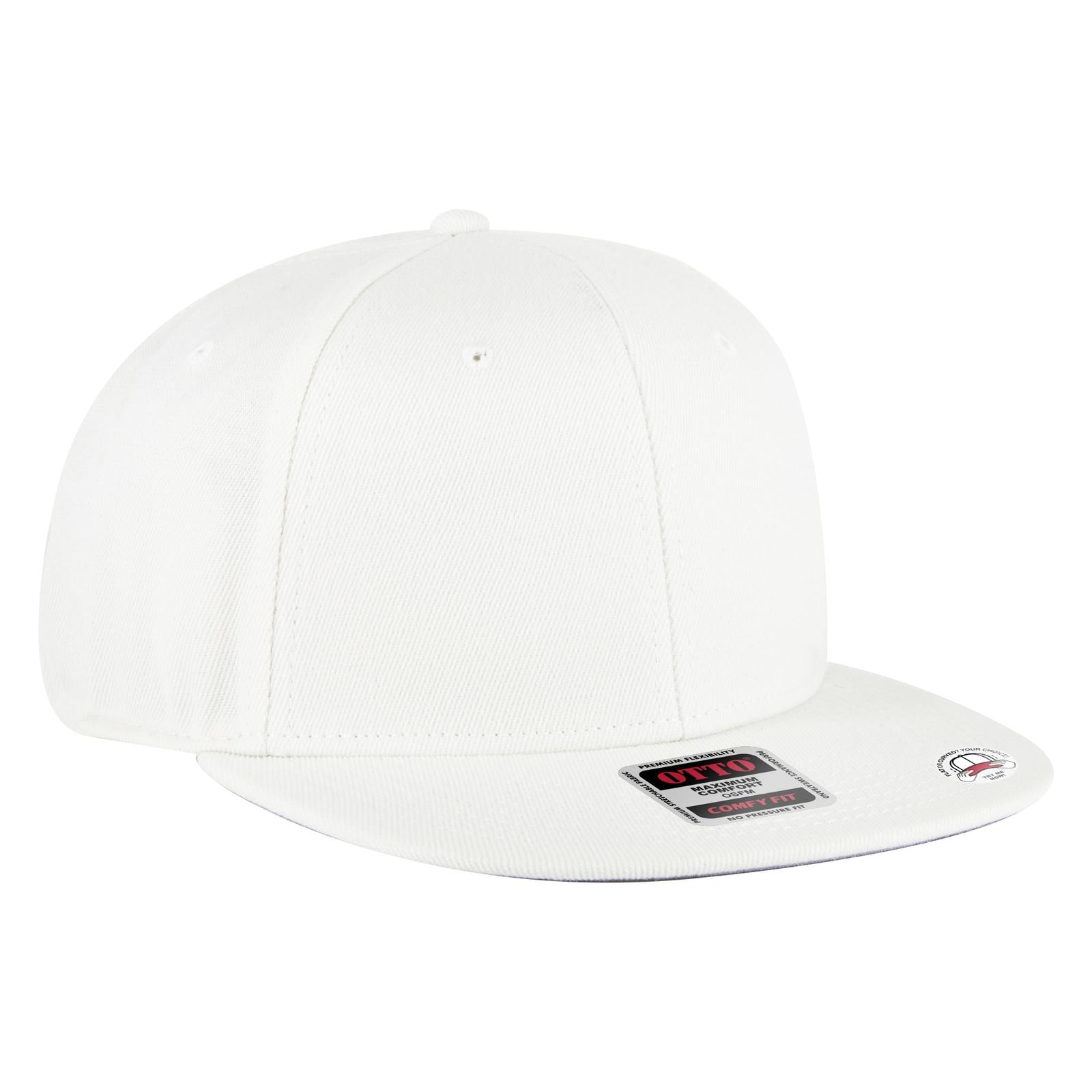Right View of 016 - White OTTO CAP "OTTO COMFY FIT" 6 Panel Pro Style Snapback Hat
