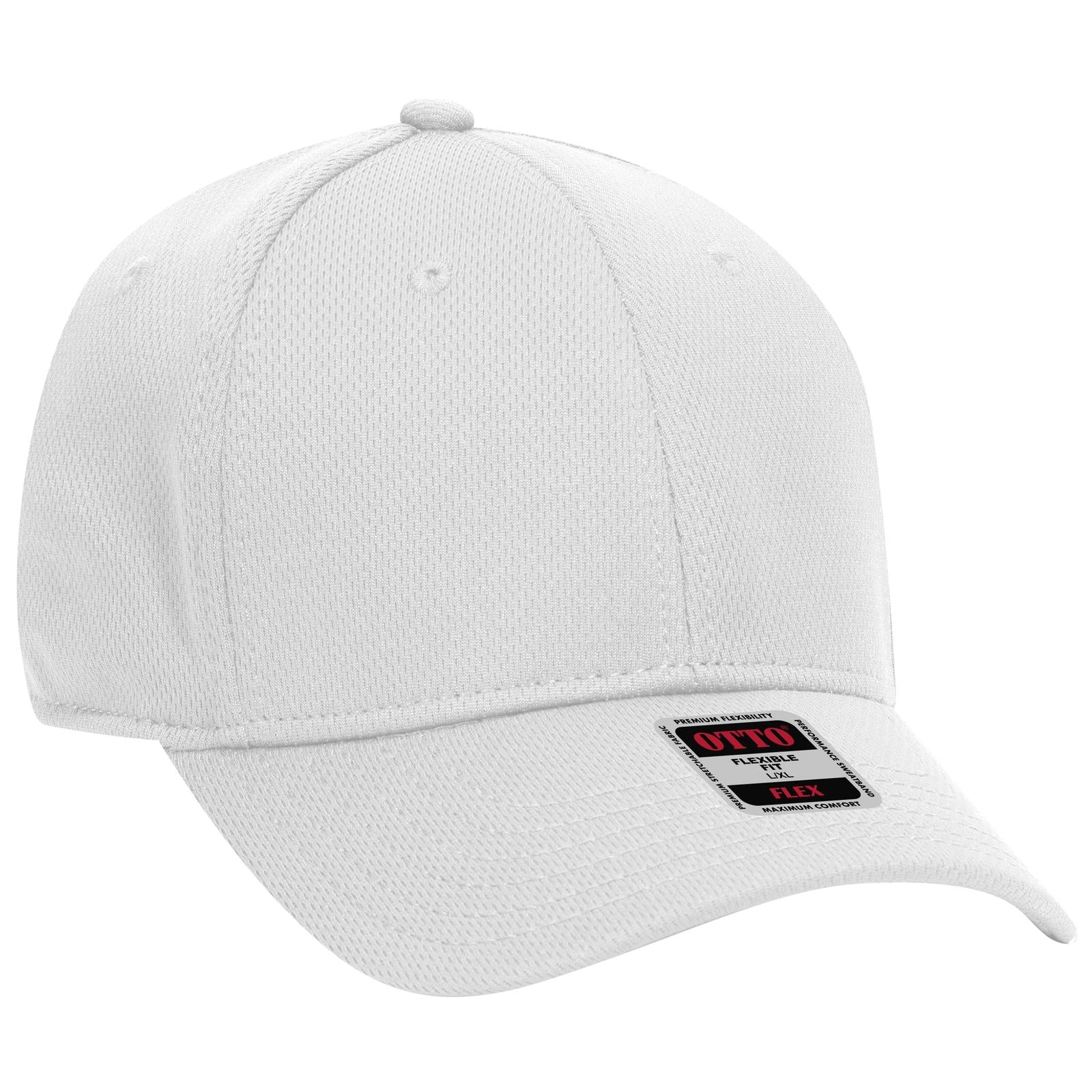 Right View of 016 - White OTTO CAP "OTTO FLEX" Fitted 6 Panel Low Profile Baseball Cap