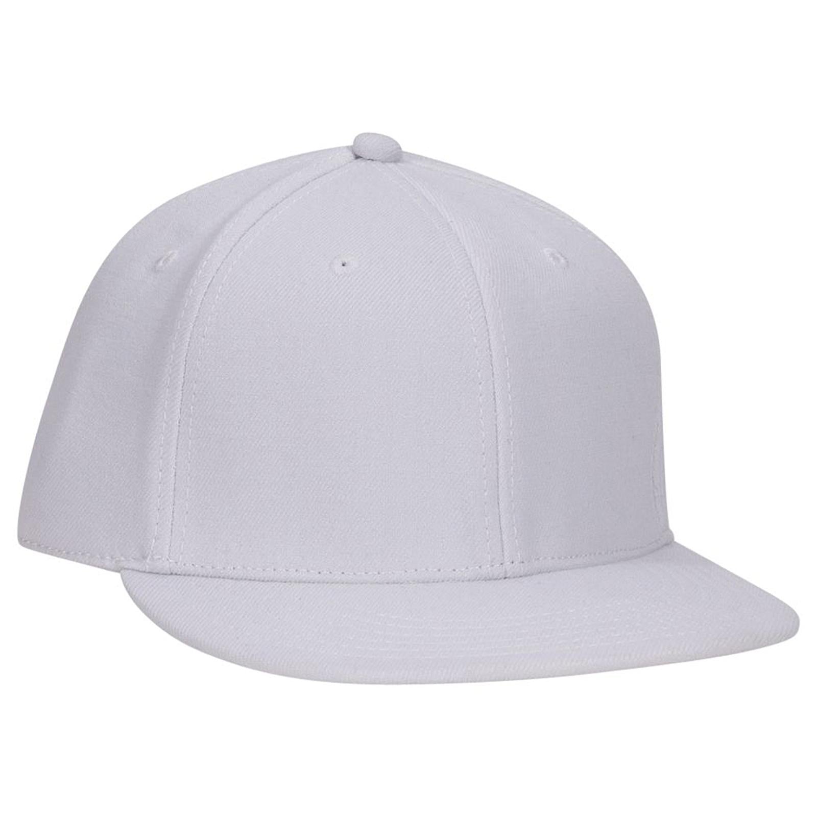 Right View of 016 - White OTTO CAP "OTTO FLEX" Fitted 6 Panel Mid Profile Flat Visor Baseball Cap