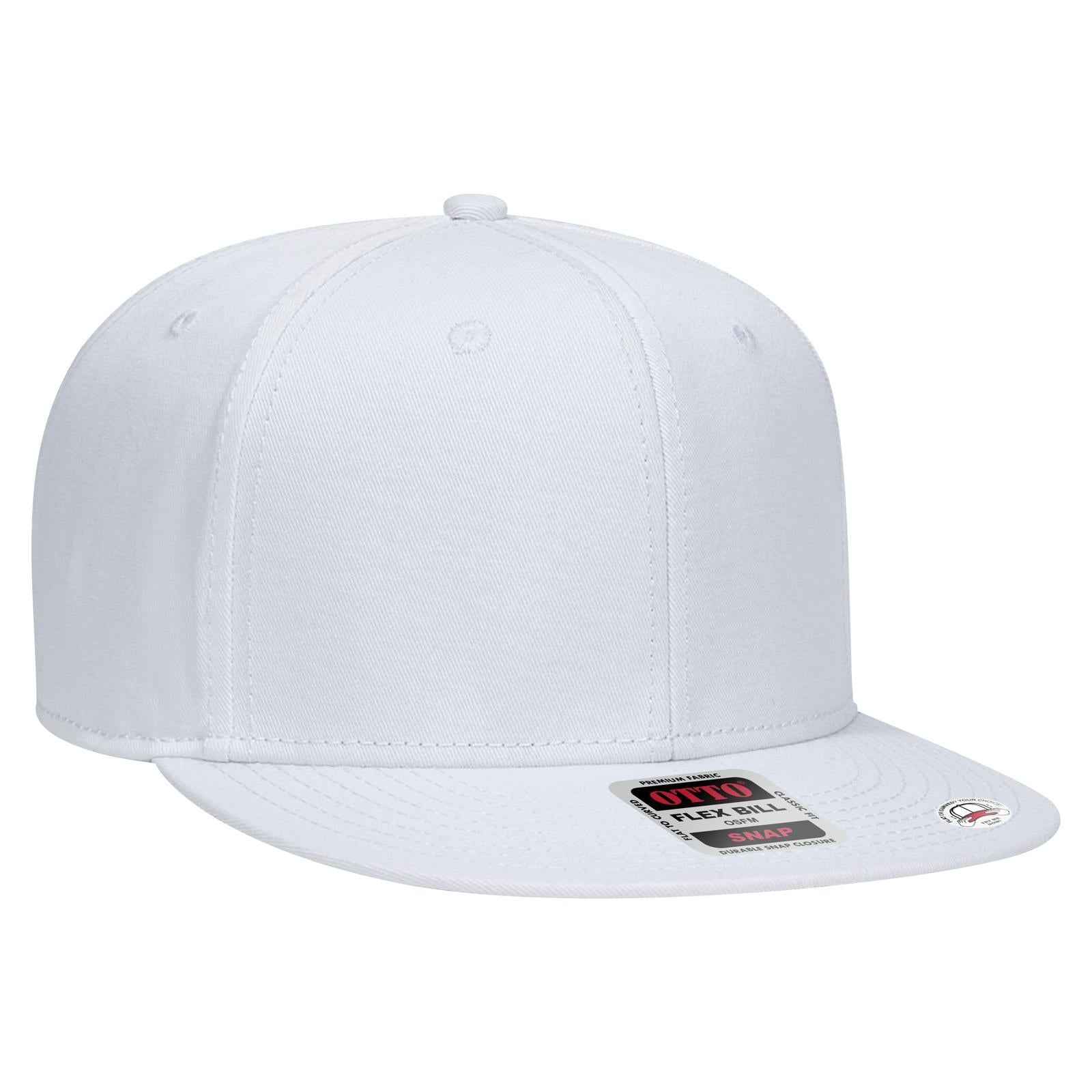 Right View of 016 - White OTTO CAP “OTTO SNAP” 6 Panel Pro Style Snapback Hat