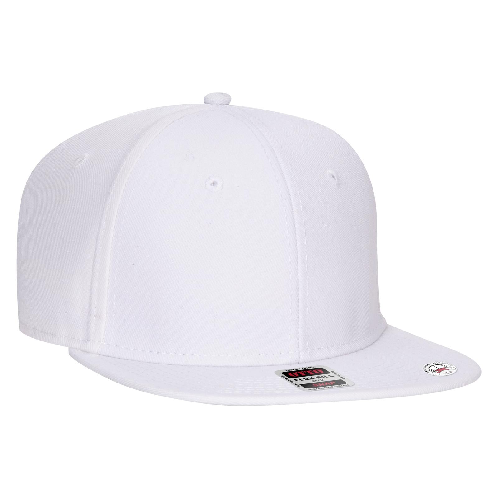 Right View of 016 - White OTTO CAP "OTTO SNAP" 6 Panel Pro Style Snapback Hat