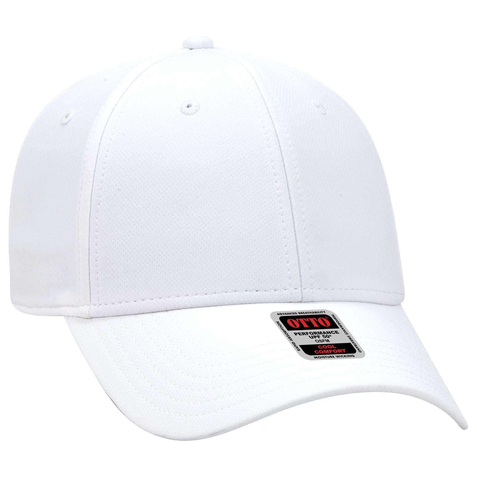 Right View of 016 - White OTTO CAP UPF 50+ 6 Panel Low Profile Baseball Cap