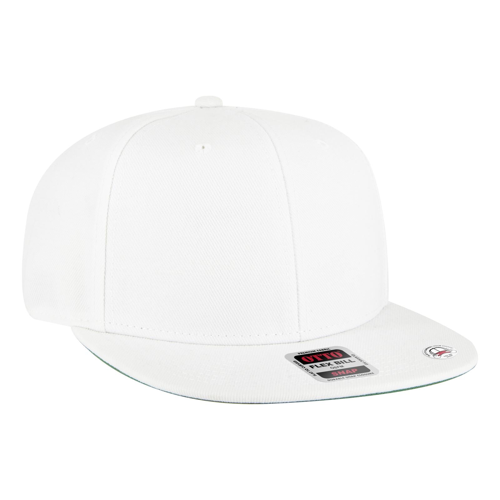 Right View of 016A - White OTTO CAP "OTTO SNAP" 6 Panel Pro Style Snapback Hat
