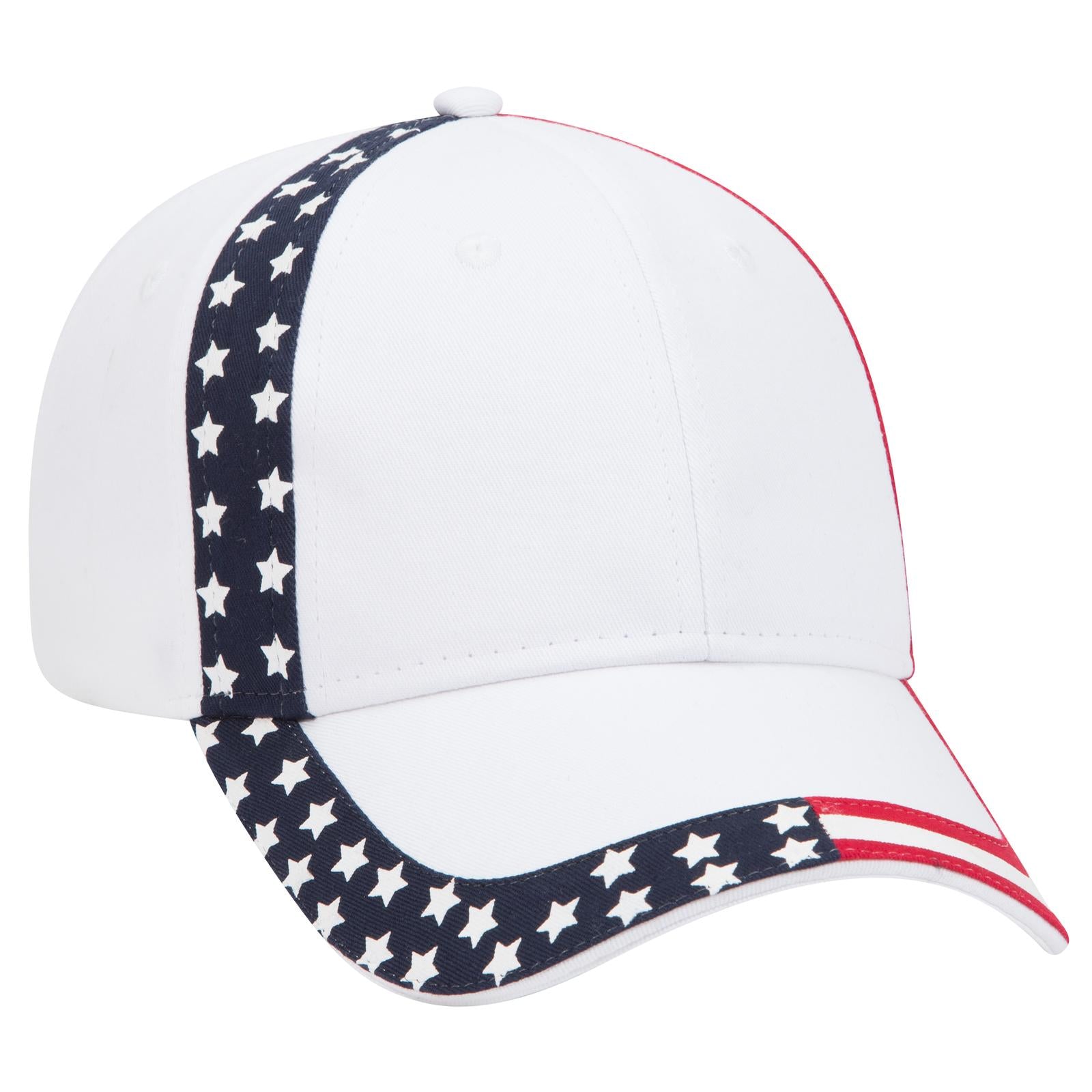 Right View of 016D - White OTTO CAP 6 Panel Low Profile Baseball Cap