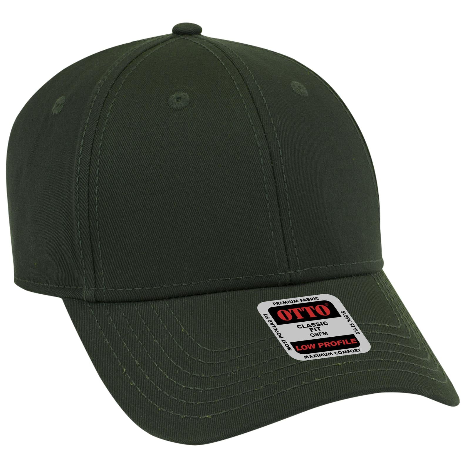 Right View of 017 - Dk. Green OTTO CAP 6 Panel Low Profile Baseball Cap