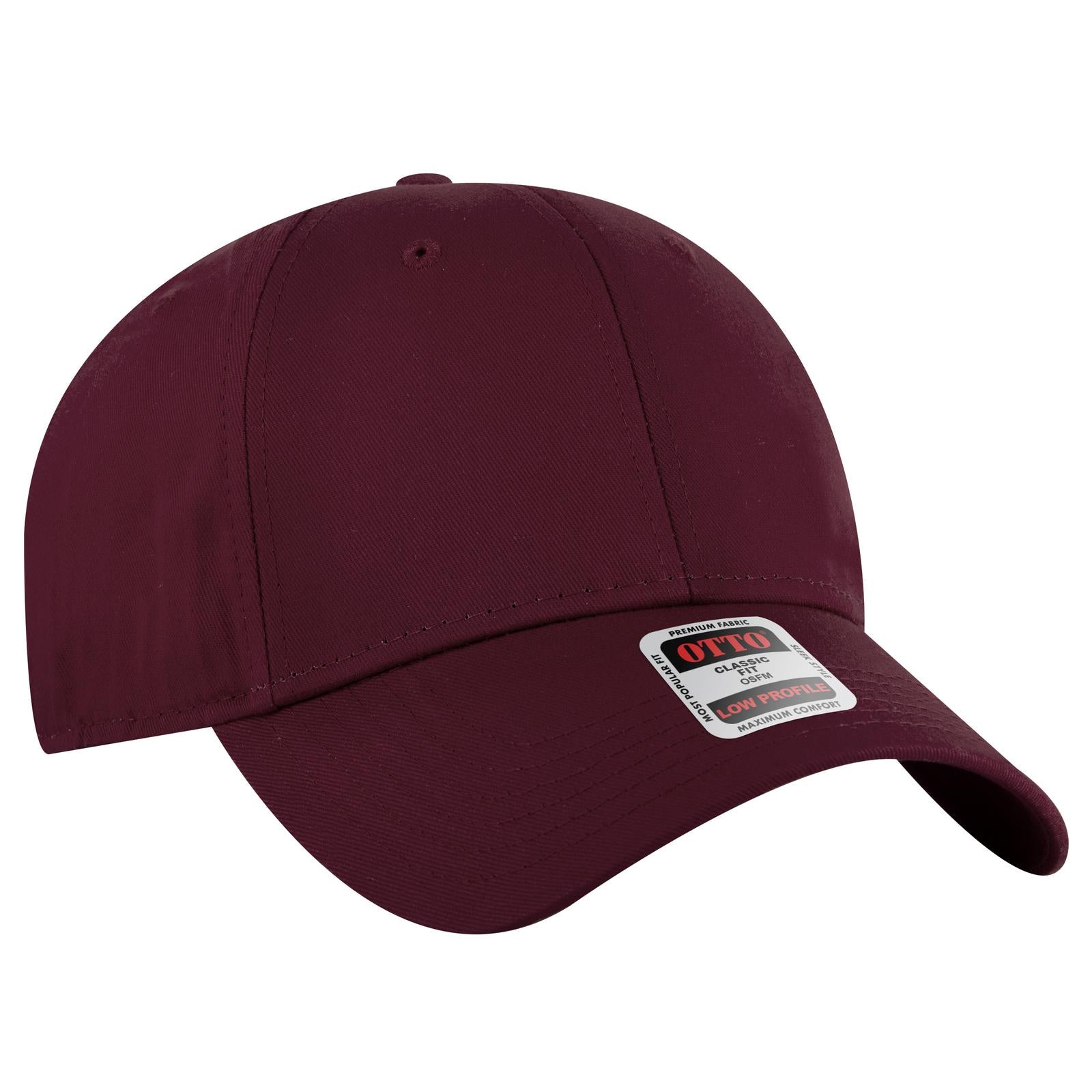 Right View of 019 - Burg. Marn OTTO CAP 6 Panel Low Profile Baseball Cap
