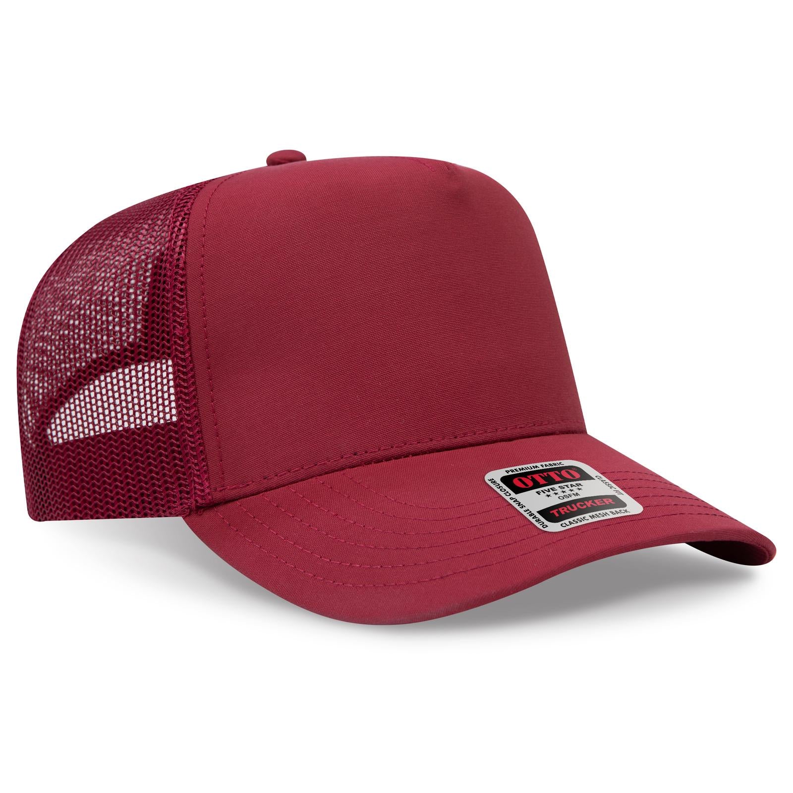 Right View of 019B - Bg Mrn OTTO CAP 5 Panel Mid Profile Mesh Back Trucker Hat