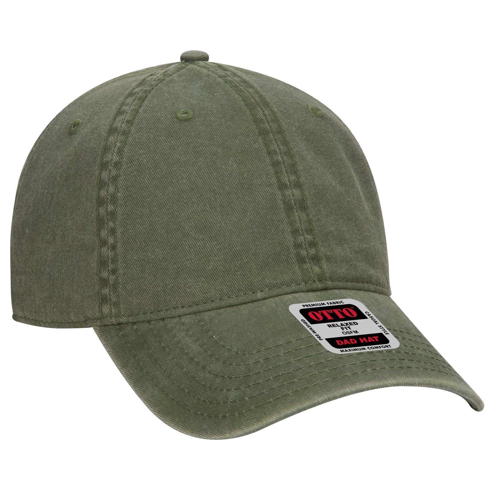Right View of 021 - Ol. Green OTTO CAP 6 Panel Low Profile Dad Hat