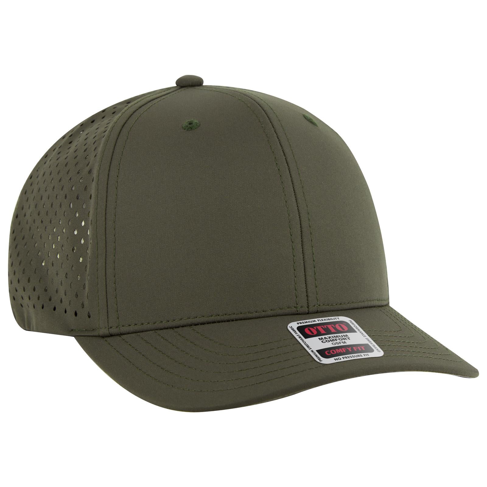 Rear View of 021 - Ol. Green OTTO CAP "OTTO COMFY FIT" 6 Panel Mid Profile Baseball Cap