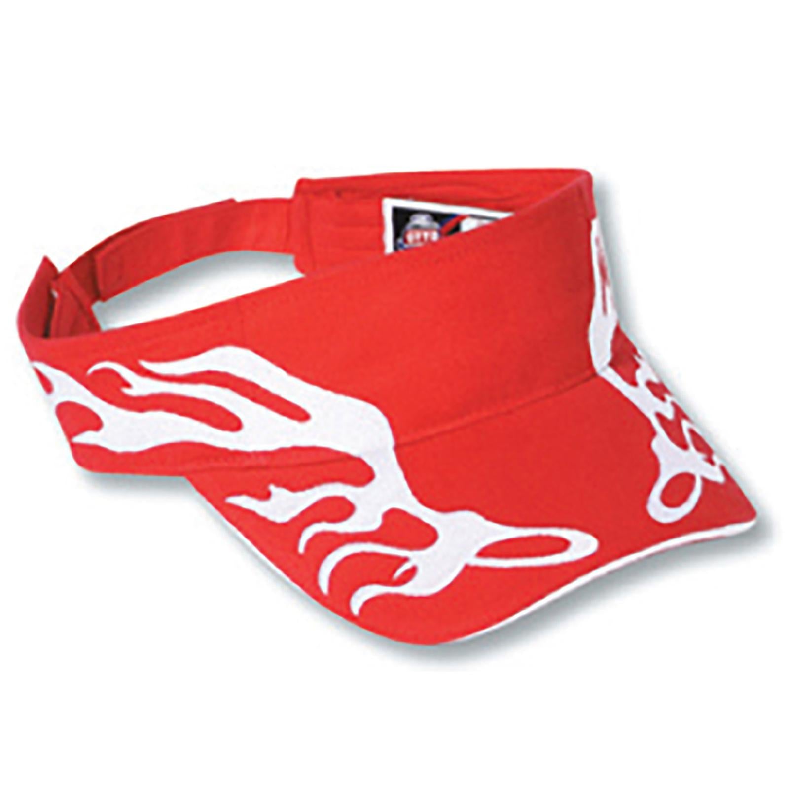 Front View of 021616 - Red/Wht/Wht OTTO CAP Sun Visor