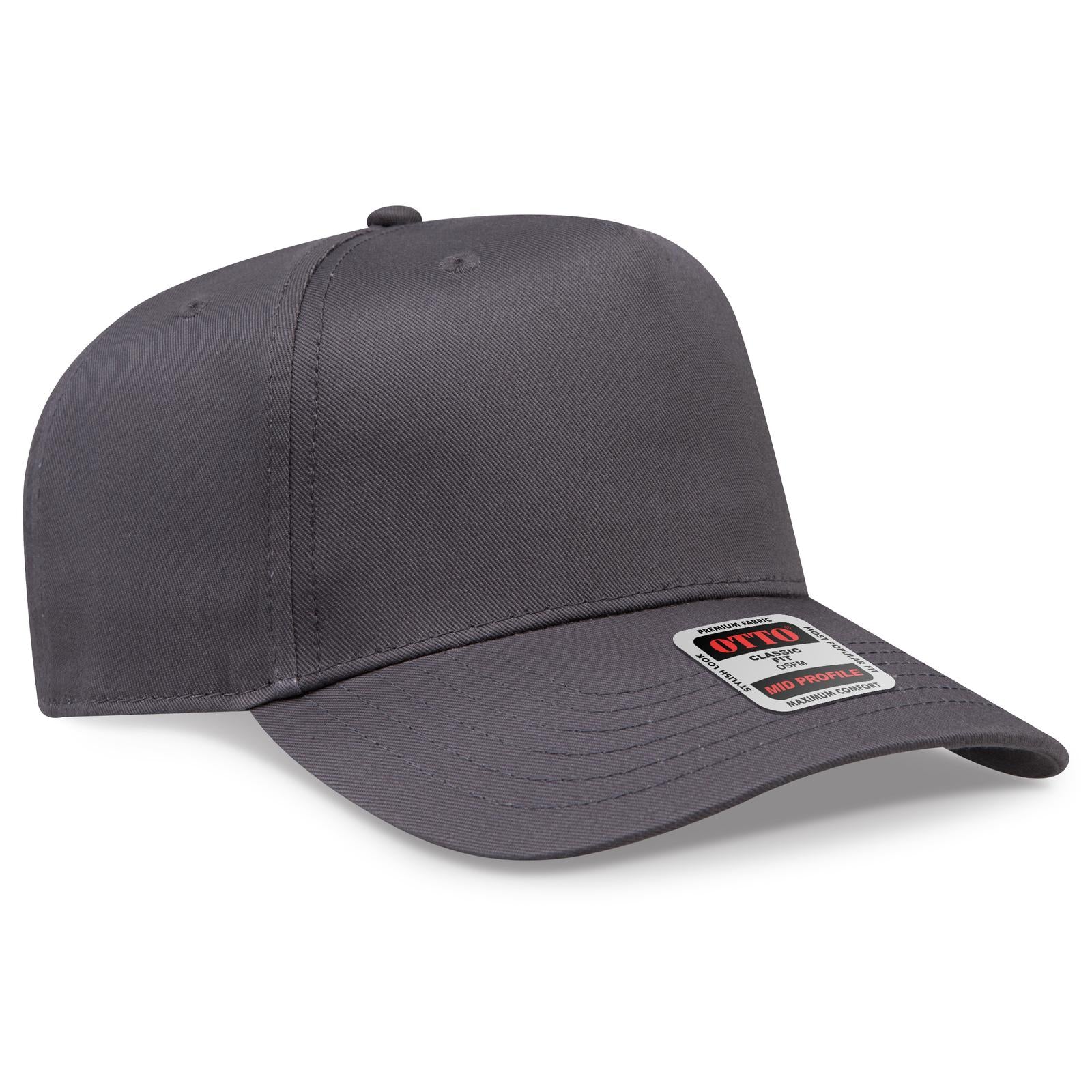 Right View of 025 - Char. Gray OTTO CAP 5 Panel Mid Profile Baseball Cap