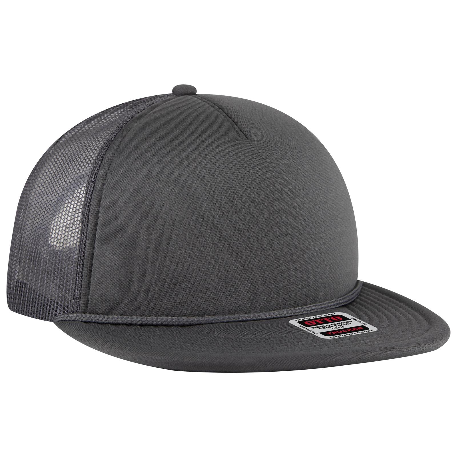 Right View of 025 - Char. Gray OTTO CAP 5 Panel Pro Style Mesh Back Trucker Hat