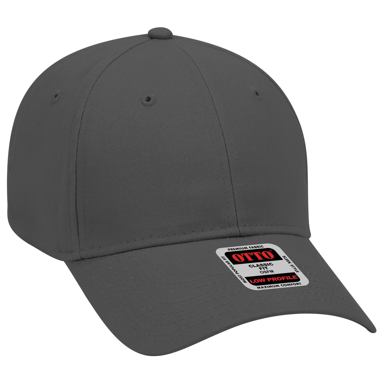 Front View of 025 - Char. Gray OTTO CAP 6 Panel Low Profile Baseball Cap