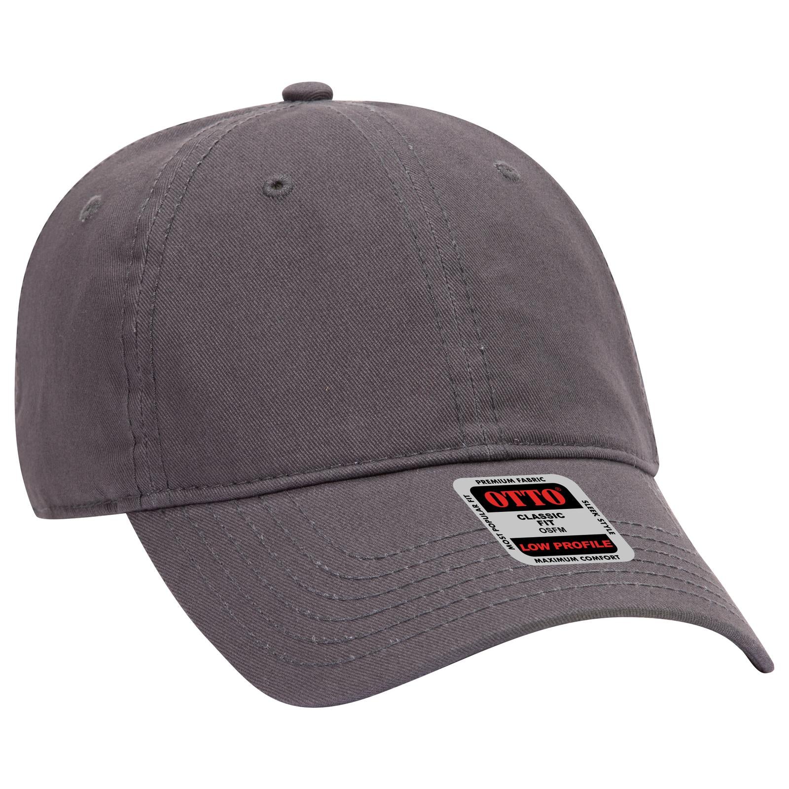 Right View of 025 - Char. Gray OTTO CAP 6 Panel Low Profile Baseball Cap