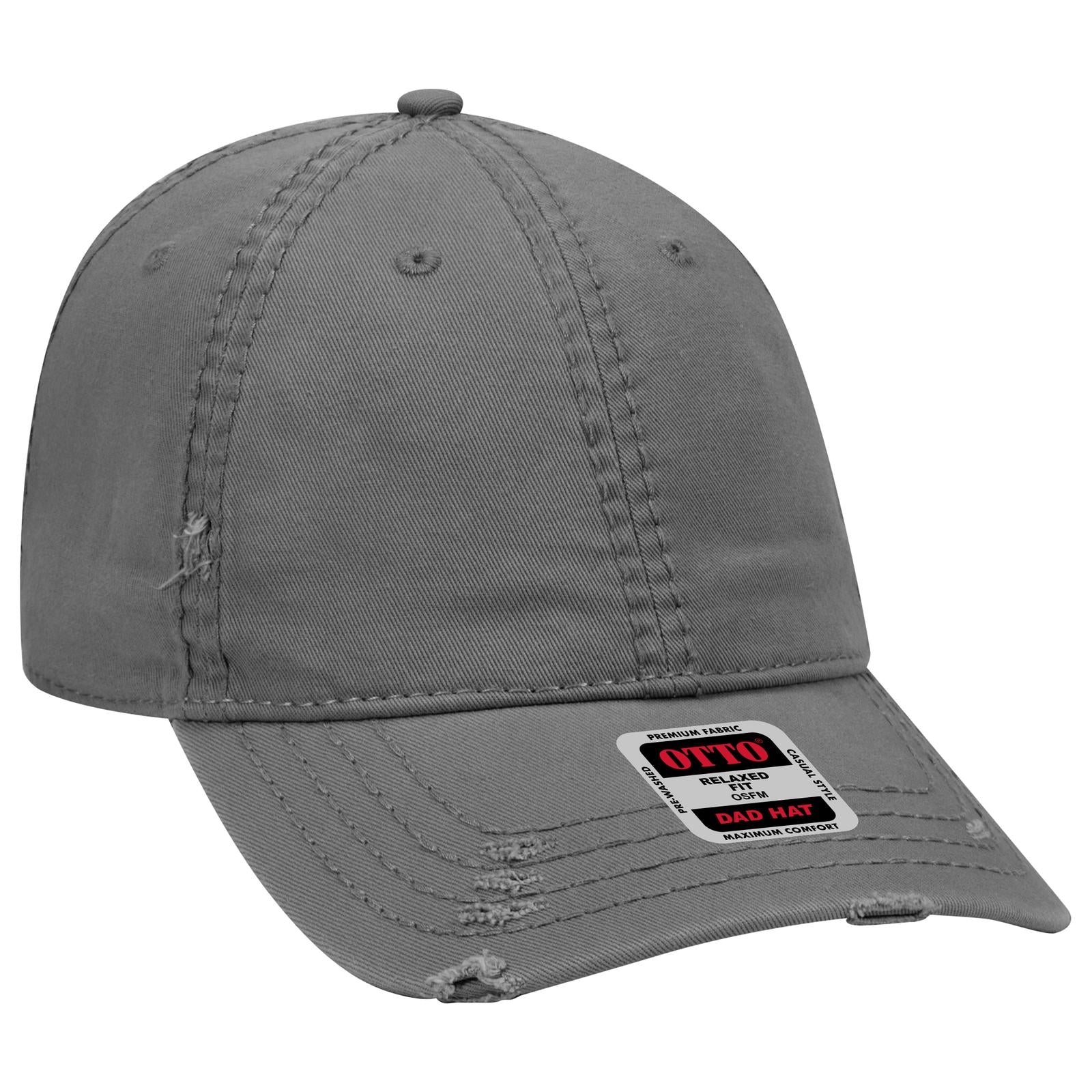 Right View of 025 - Char. Gray OTTO CAP 6 Panel Low Profile Dad Hat