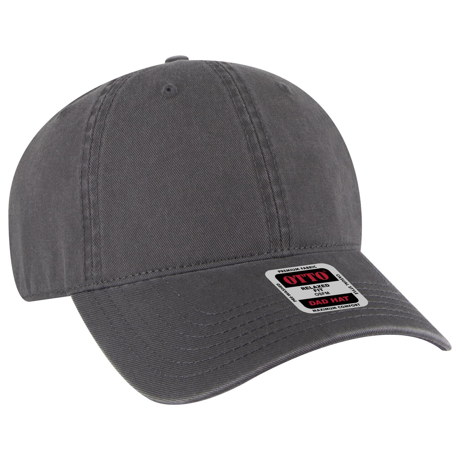 Right View of 025 - Char. Gray OTTO CAP 6 Panel Low Profile Dad Hat