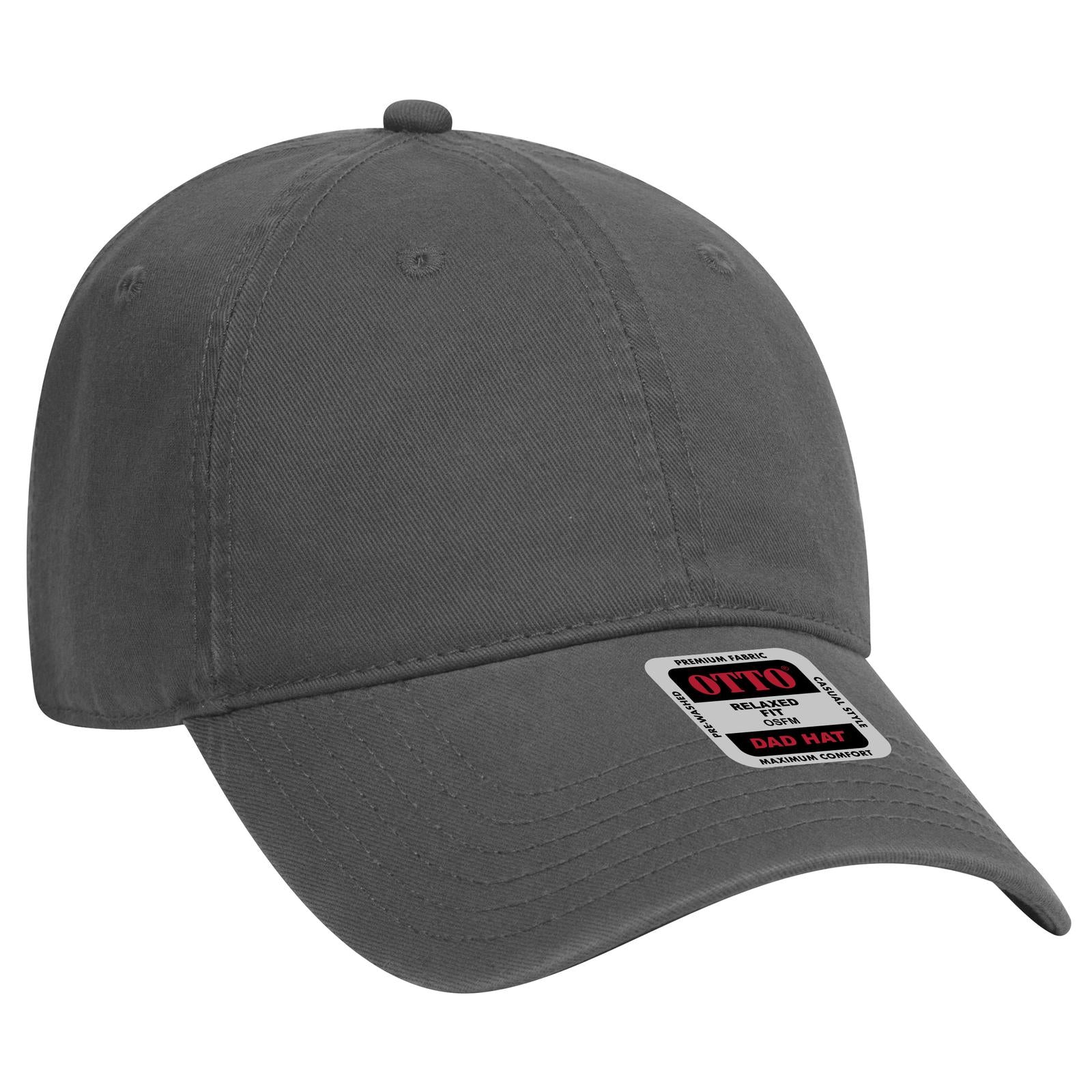 Right View of 025 - Char. Gray OTTO CAP 6 Panel Low Profile Dad Hat