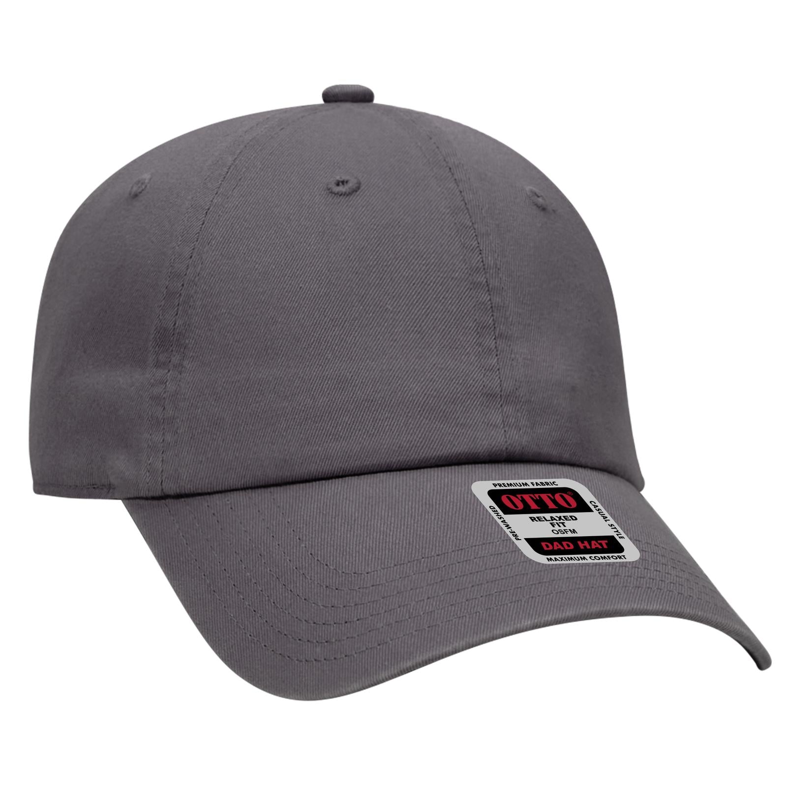 Right View of 025 - Char. Gray OTTO CAP 6 Panel Low Profile Dad Hat