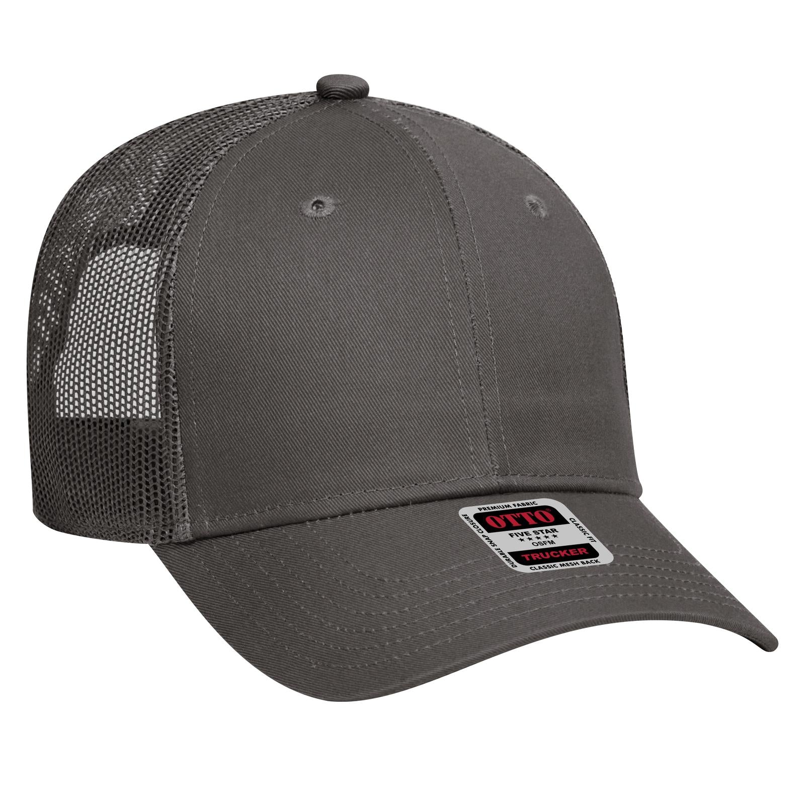 Right View of 025 - Char. Gray OTTO CAP 6 Panel Low Profile Mesh Back Trucker Hat