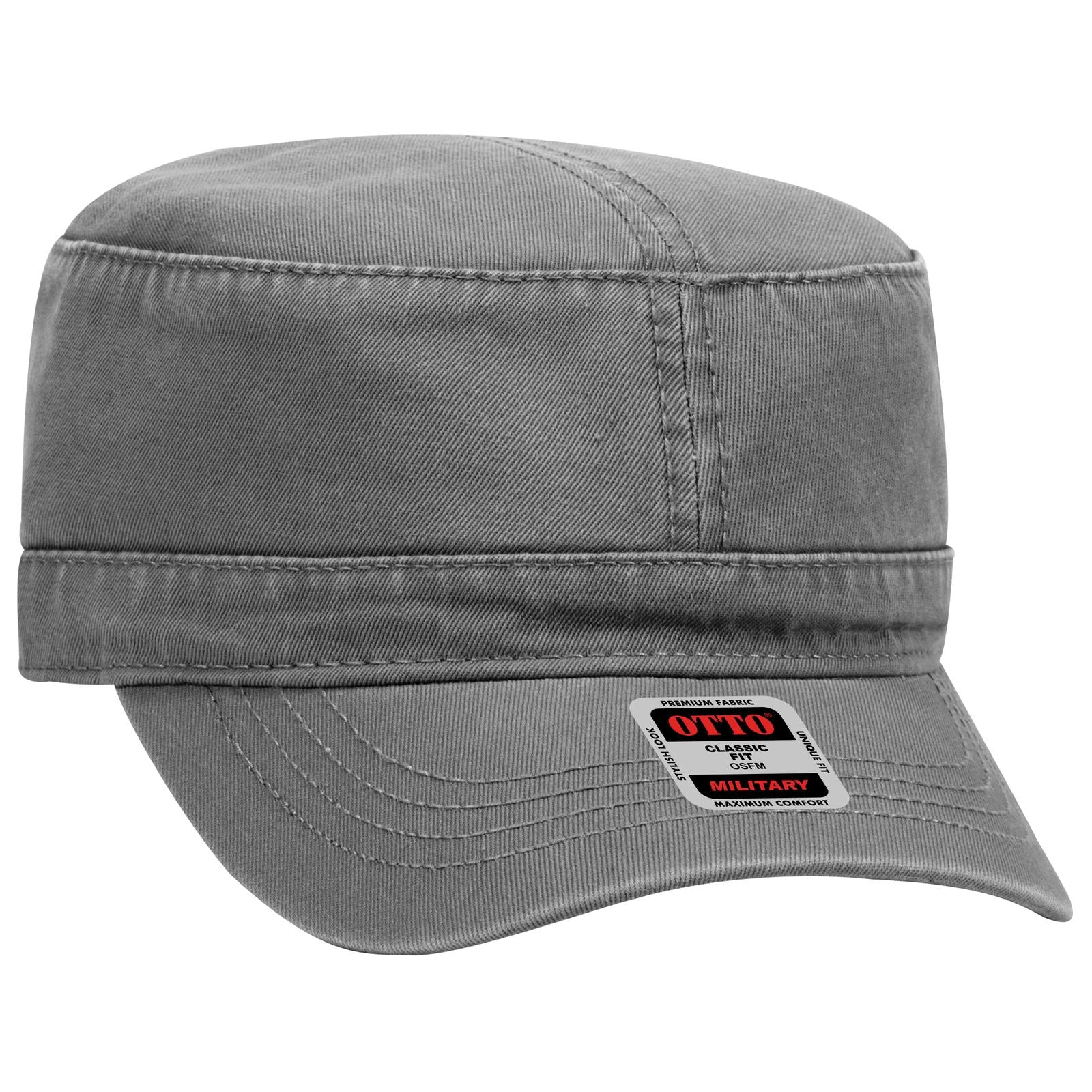 Front View of 025 - Char. Gray OTTO CAP Military Hat