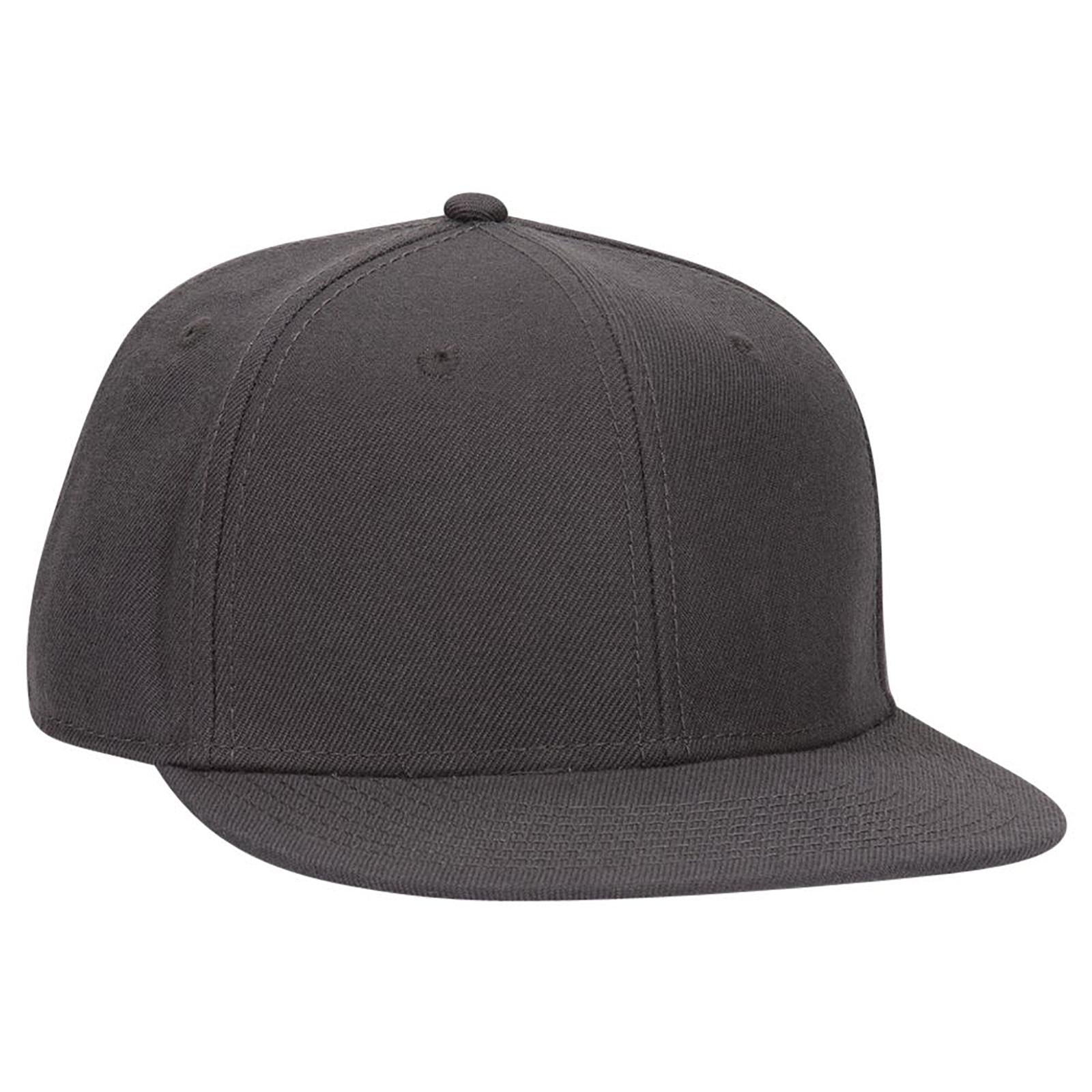 Front View of 025 - Char. Gray OTTO CAP "OTTO FIT" 6 Panel Mid Profile Flat Visor Baseball Cap