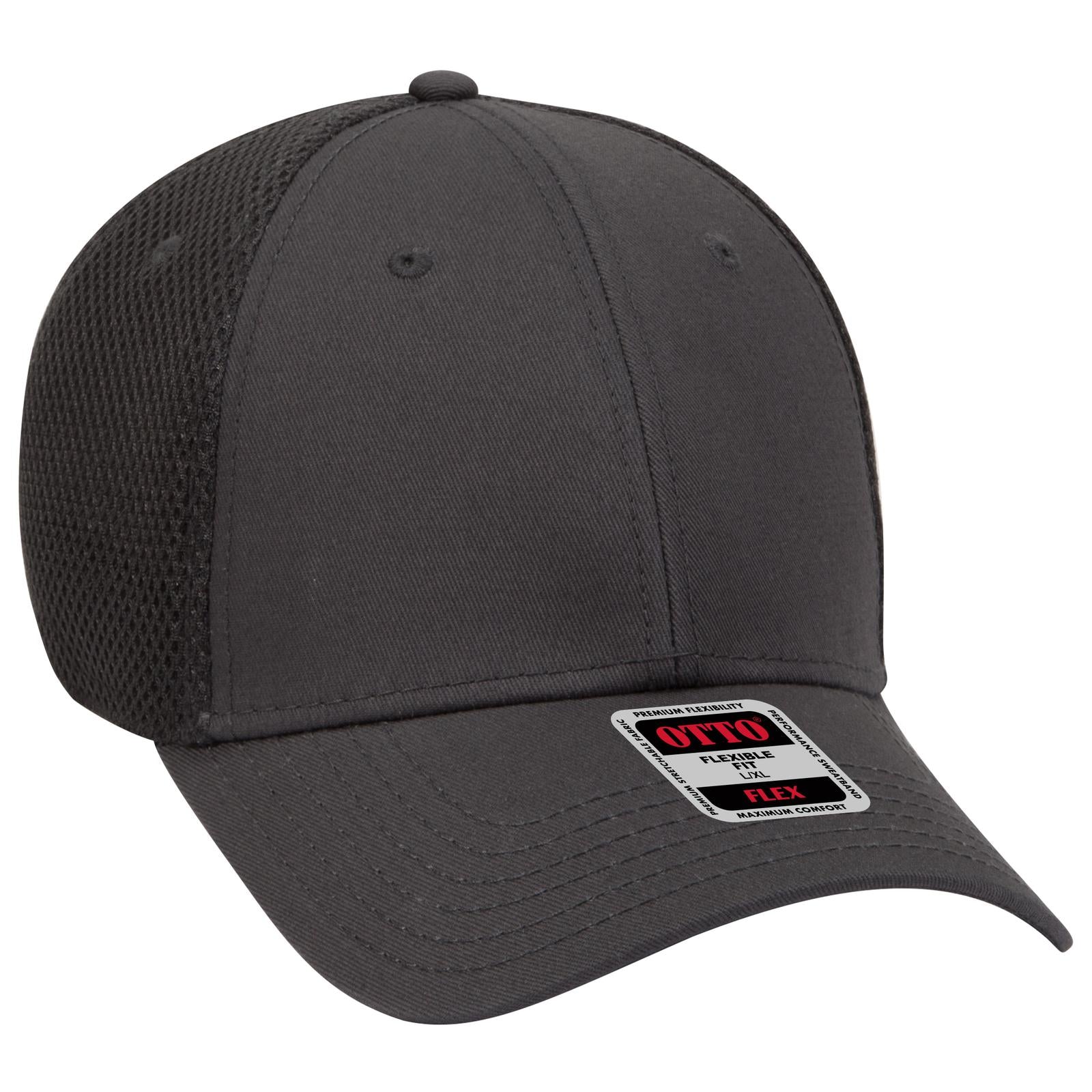 Front View of 025 - Char. Gray OTTO CAP "OTTO FLEX" Fitted 6 Panel Low Profile Baseball Cap
