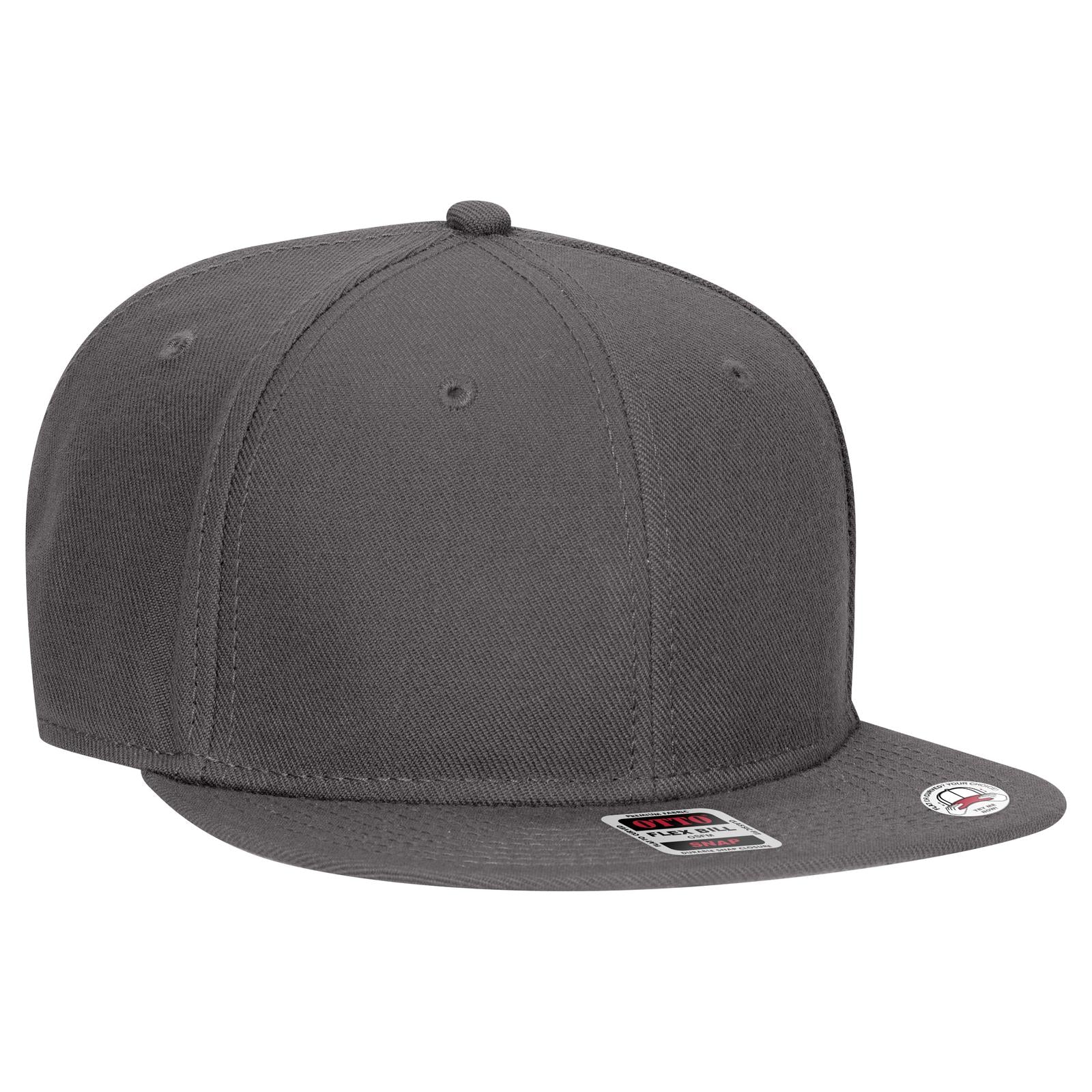Right View of 025 - Char. Gray OTTO CAP "OTTO SNAP" 6 Panel Pro Style Snapback Hat