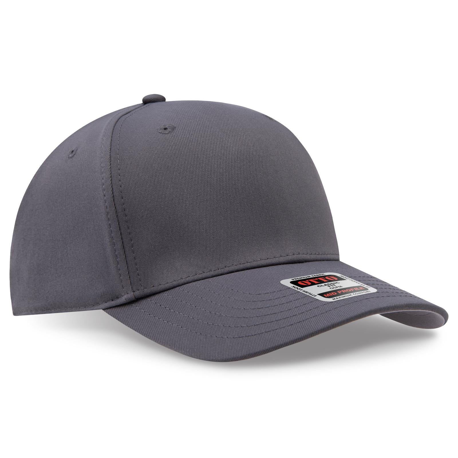Front View of 025 - Char. Gray OTTO CAP Seamless 6 Panel Mid Profile Baseball Cap