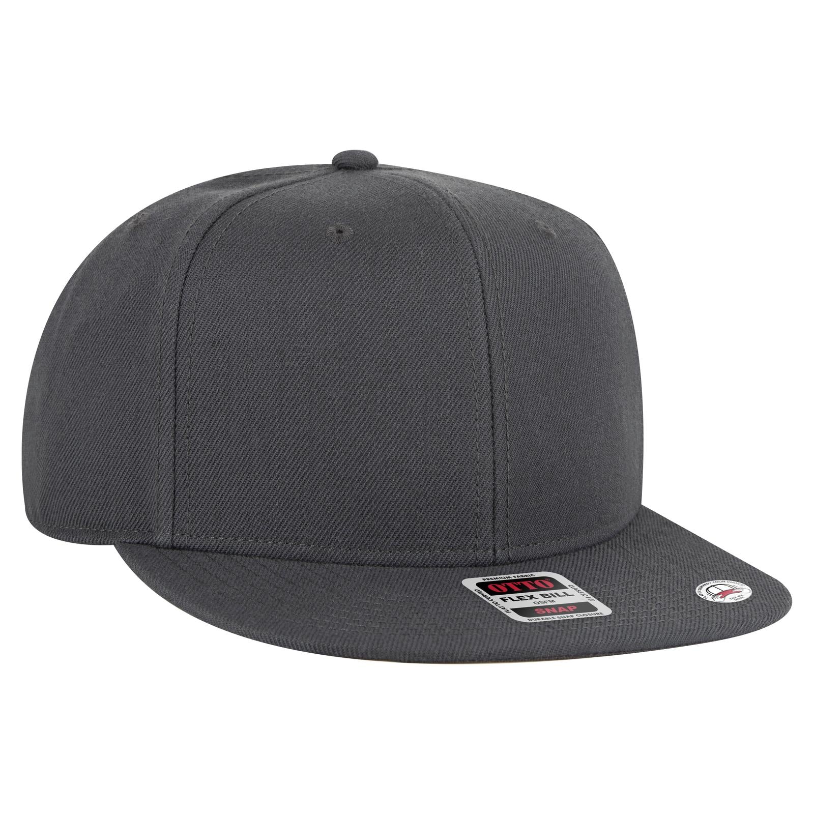 Right View of 025B - Ch Gry OTTO CAP "OTTO SNAP" 6 Panel Pro Style Snapback Hat