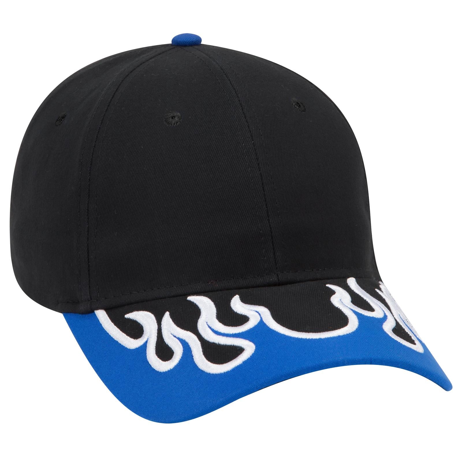 Front View of 030116C - Blk/Ryl/Wht OTTO CAP 6 Panel Low Profile Baseball Cap