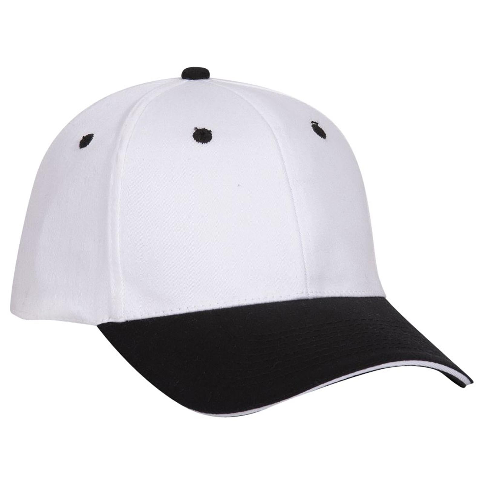 Front View of 031616 - Blk/Wht/Wht OTTO CAP "OTTO FLEX" Fitted 6 Panel Low Profile Baseball Cap