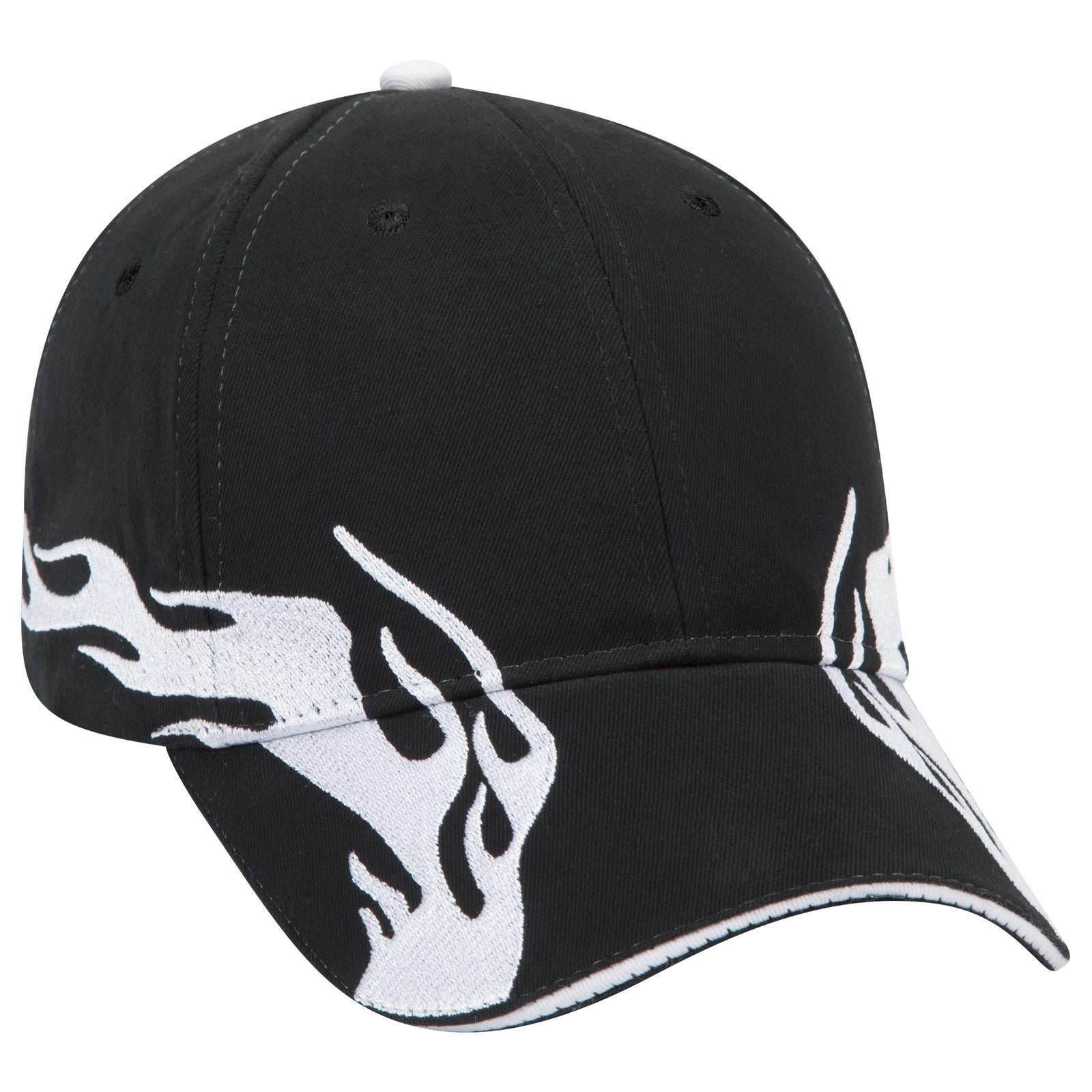 Right View of 031616D - Blk/Wht/Wht OTTO CAP 6 Panel Low Profile Baseball Cap