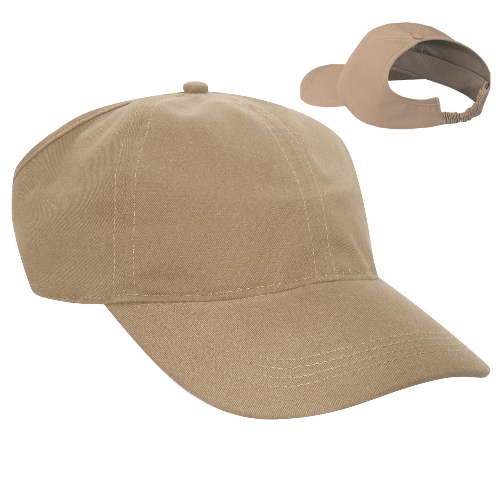 Right View of 032 - Khaki OTTO CAP 4 Panel Ponytail Cap