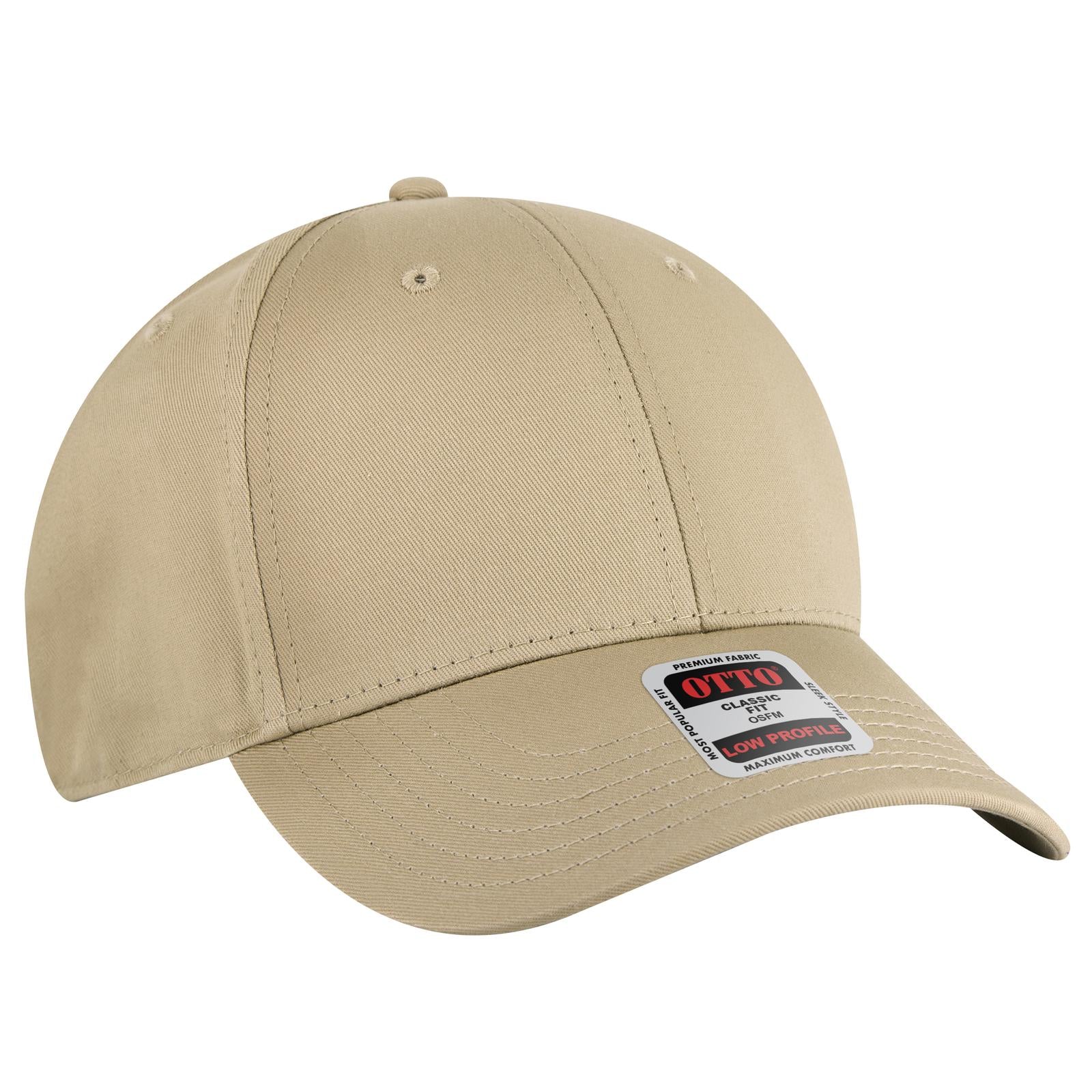 Right View of 032 - Khaki OTTO CAP 6 Panel Low Profile Baseball Cap