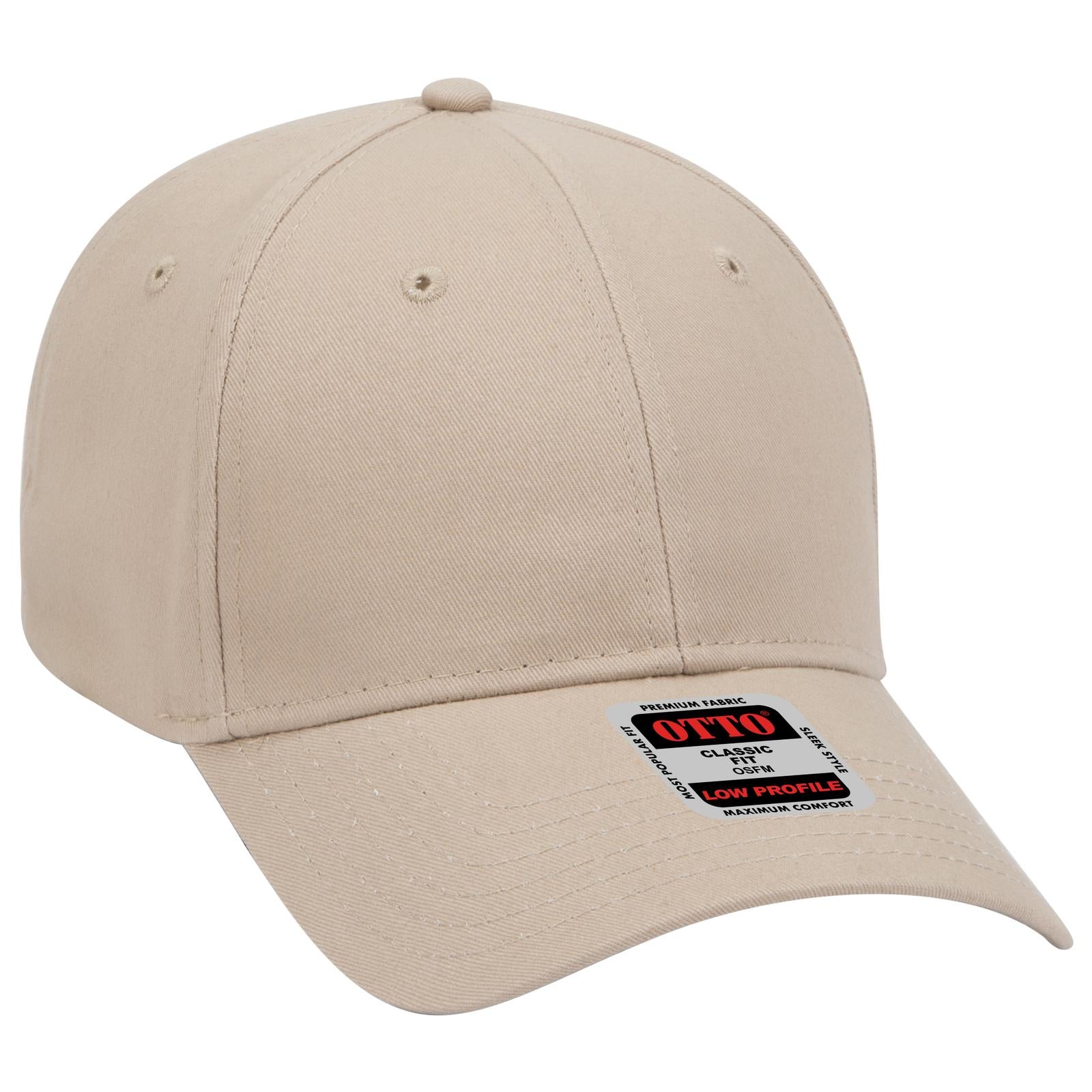 Right View of 032 - Khaki OTTO CAP 6 Panel Low Profile Baseball Cap