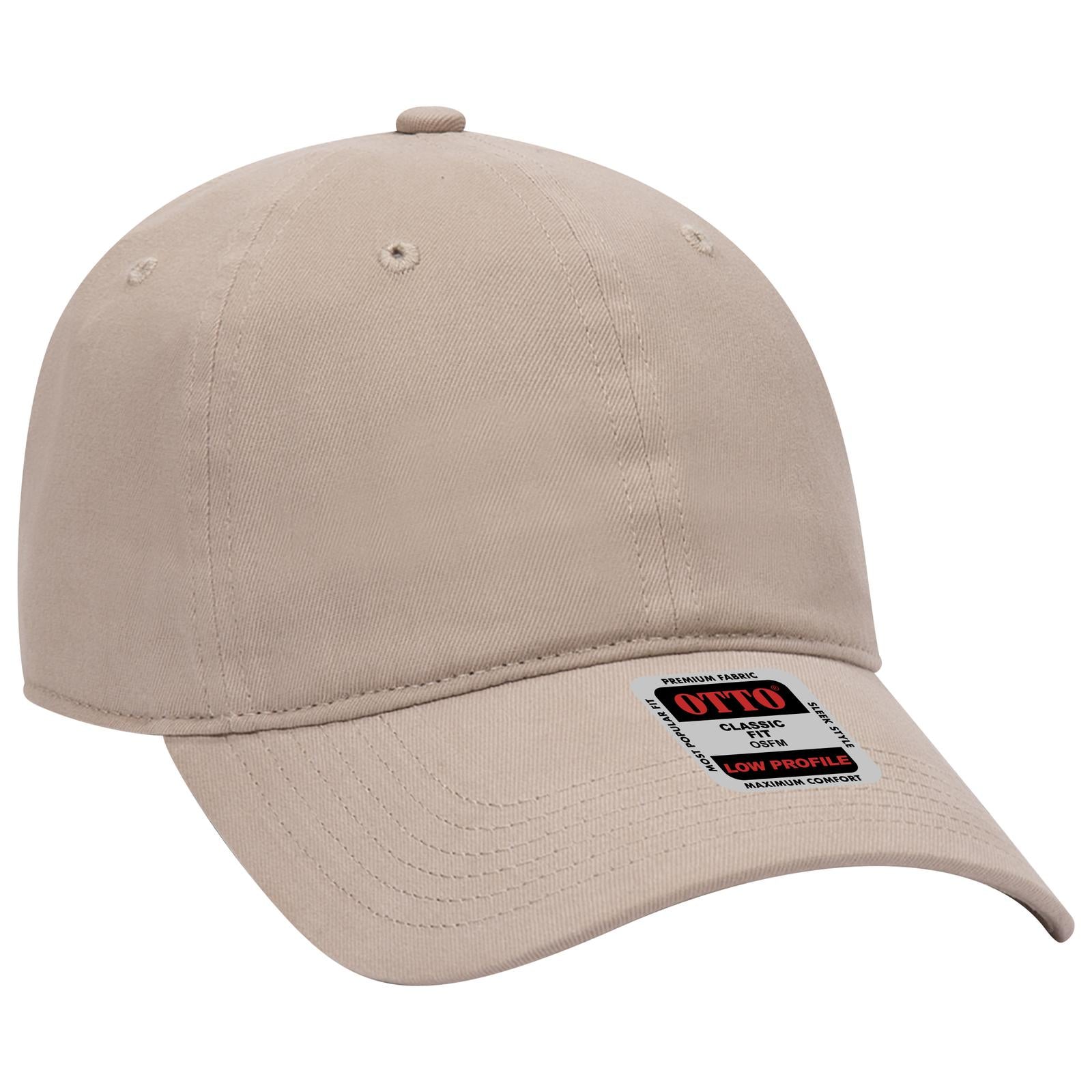Right View of 032 - Khaki OTTO CAP 6 Panel Low Profile Baseball Cap
