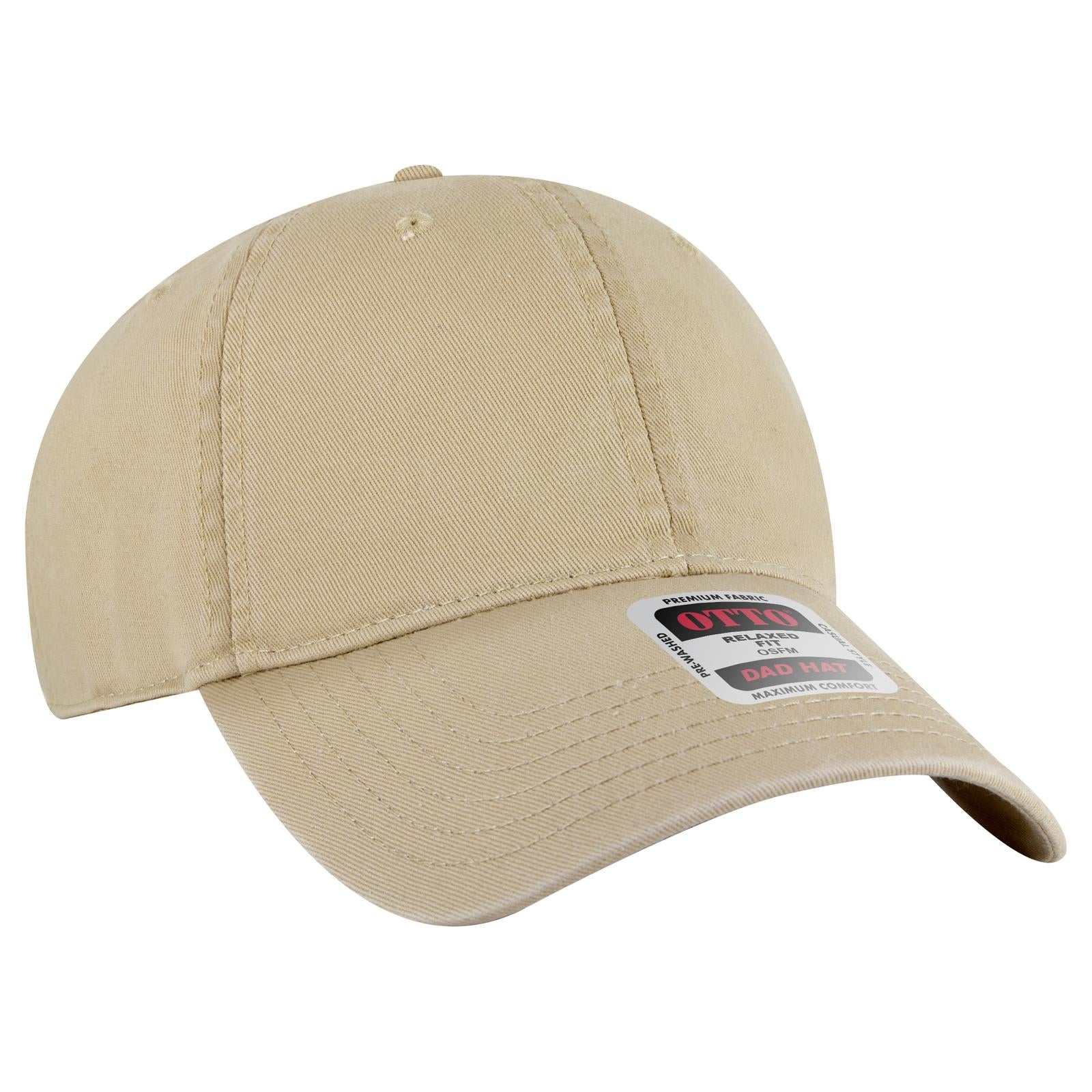 Right View of 032 - Khaki OTTO CAP 6 Panel Low Profile Dad Hat