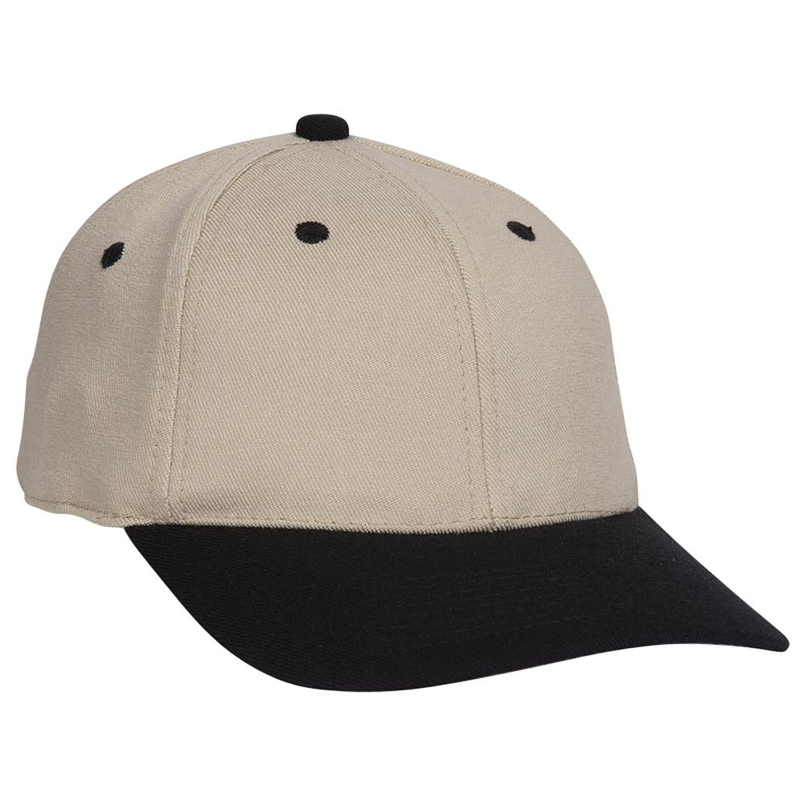 Right View of 0332 - Blk/Kha OTTO CAP "OTTO FLEX" Fitted 6 Panel Low Profile Baseball Cap