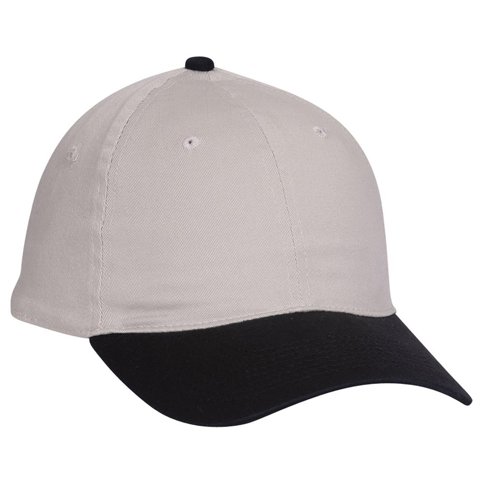Front View of 0335 - Blk/Stn.Gry OTTO CAP "OTTO FLEX" Fitted 6 Panel Low Profile Dad Hat