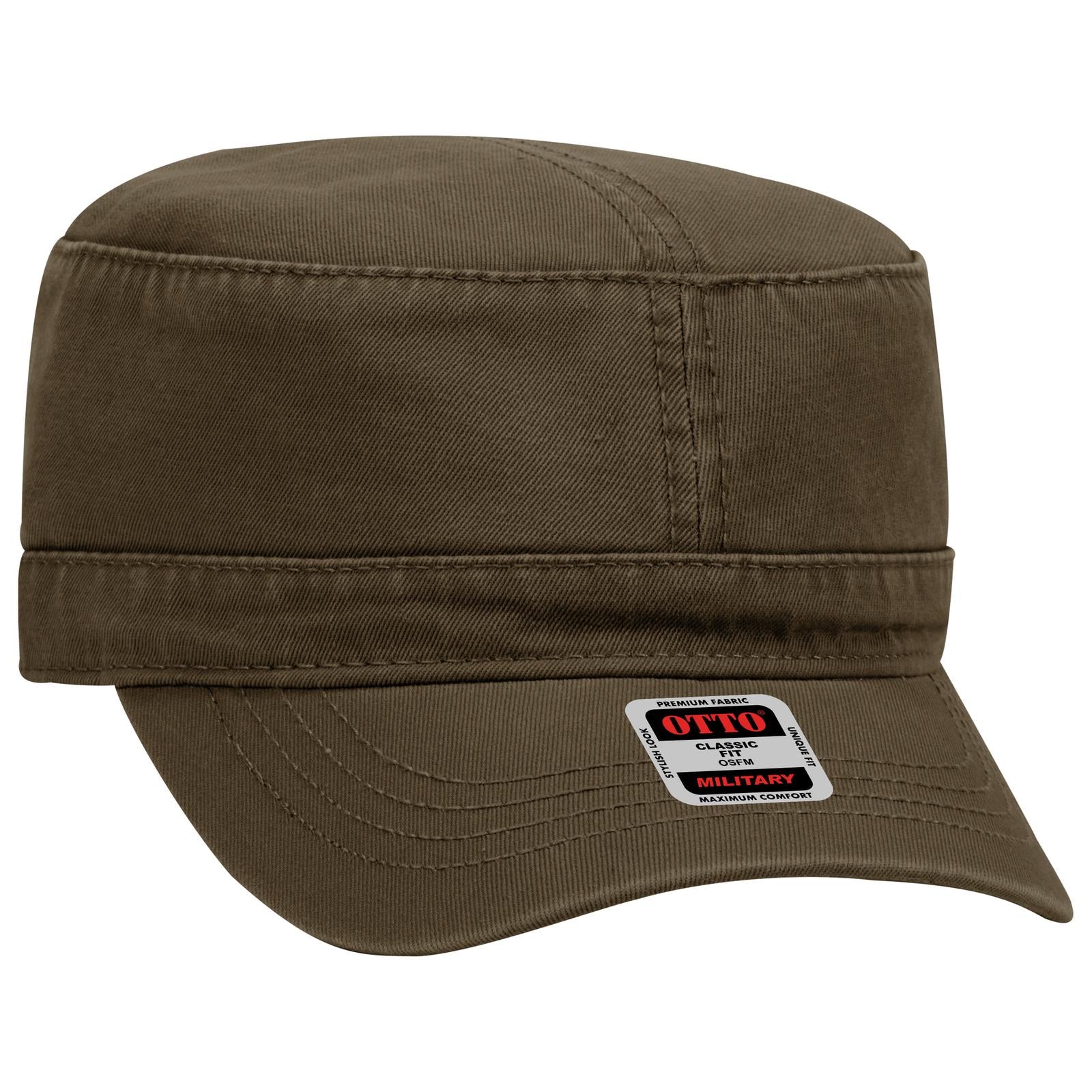 Right View of 039 - Dk. Brown OTTO CAP Military Hat