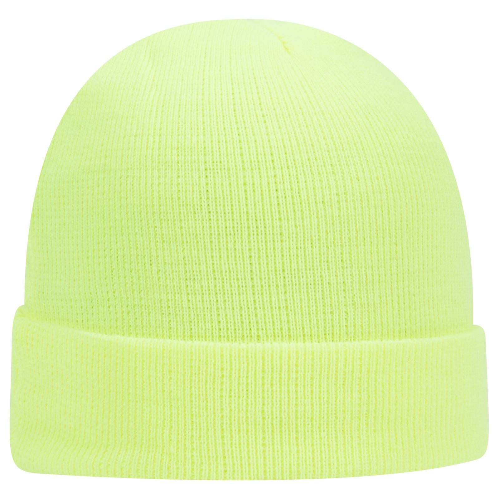 Front View of 040 - N. Yellow OTTO CAP 12" Classic Knit Beanie w/ Cuff