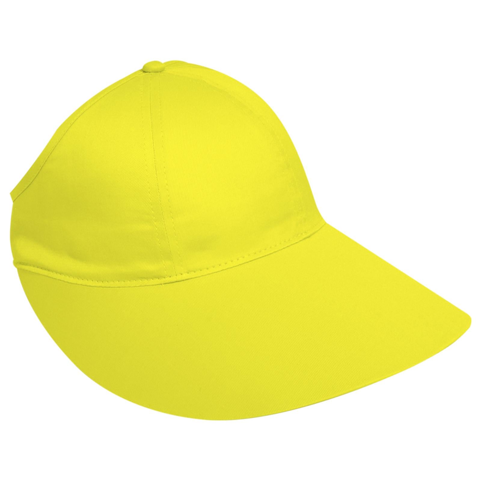 Front View of 040 - N. Yellow OTTO CAP 4 Panel Ponytail Extra Large Visor Cap