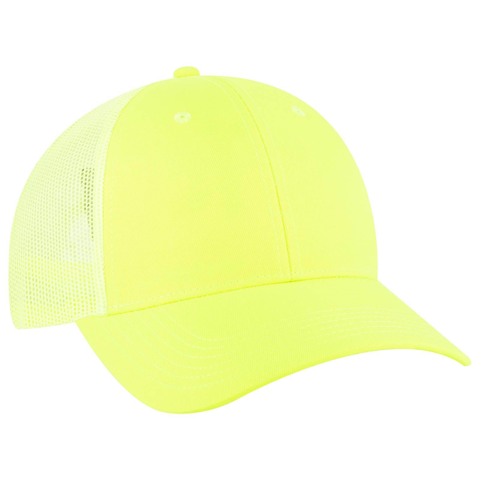 Right View of 040 - N. Yellow OTTO CAP 6 Panel Low Profile Mesh Back Trucker Hat