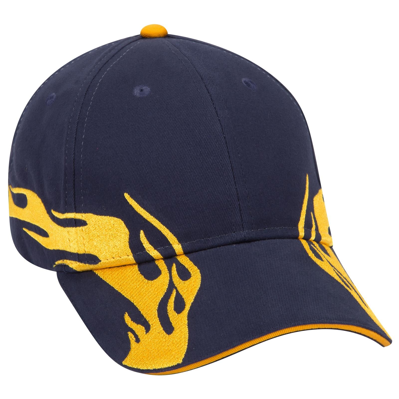 Right View of 040606D - Nvy/Gld/Gld OTTO CAP 6 Panel Low Profile Baseball Cap