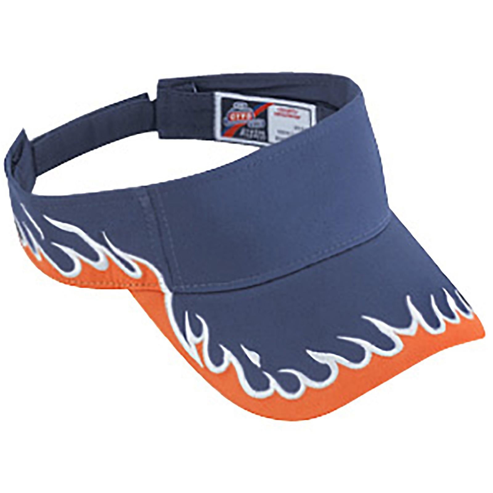 Front View of 040916 - Nvy/Org/Wht OTTO CAP Sun Visor